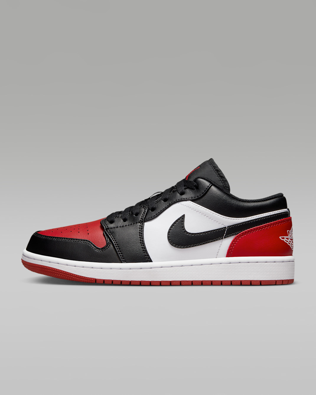 Air Jordan 1 Low Men's Shoes - White/Varsity Red/White/Black