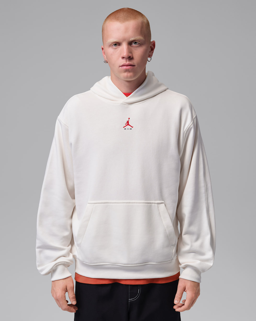 Jordan Brooklyn Men's Statement Pullover Hoodie - Sail/University Red