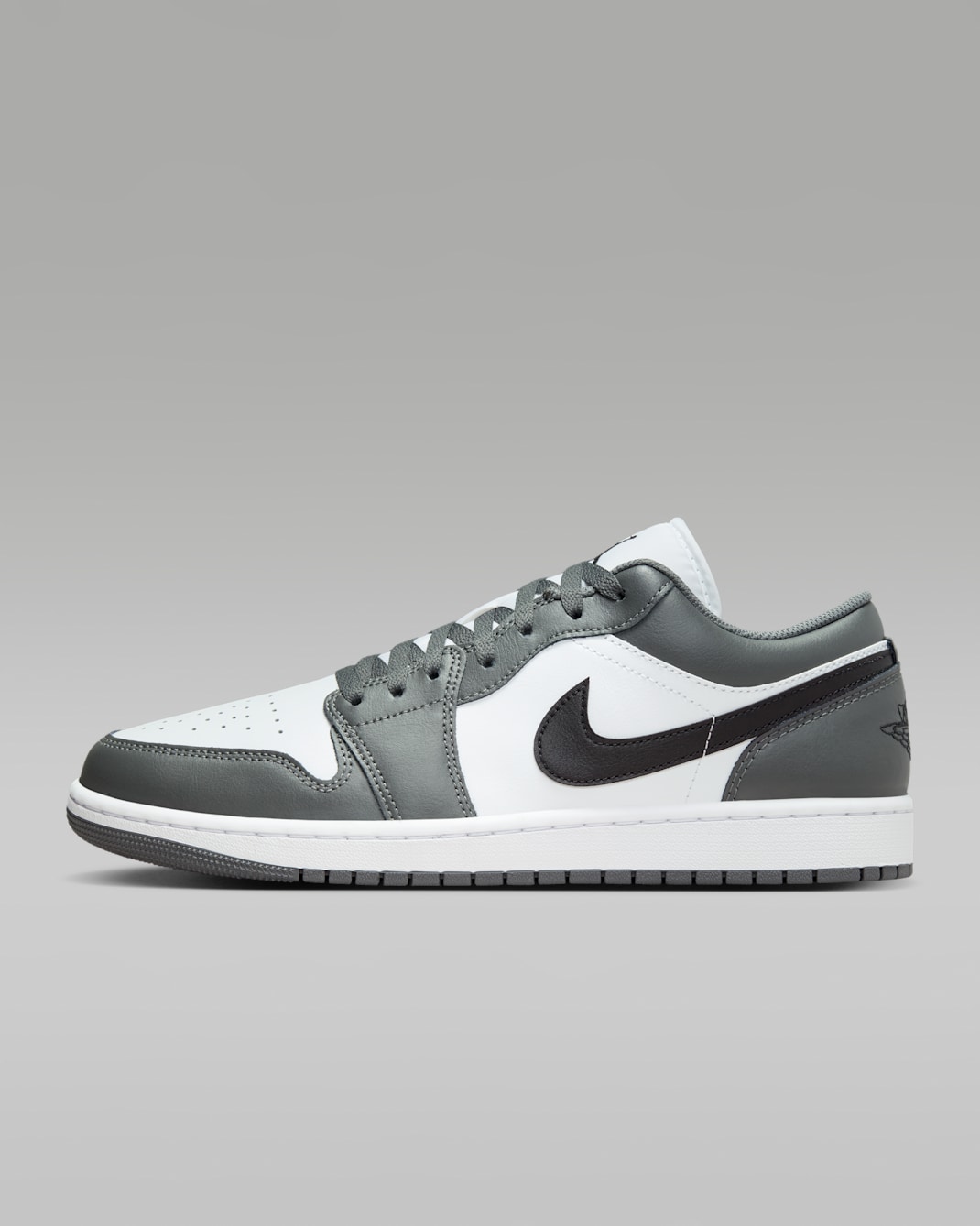 Air Jordan 1 Low Men's Shoes - White/Iron Grey/Black