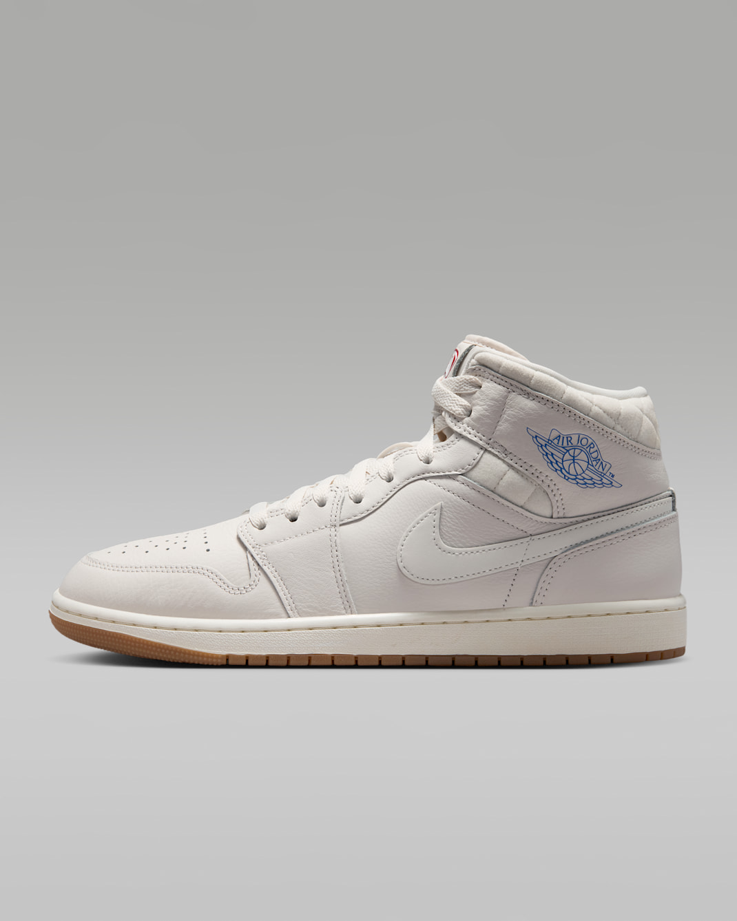 Air Jordan 1 Mid SE Men's Shoes - Phantom/Gum Dark Brown/University Red/Sail