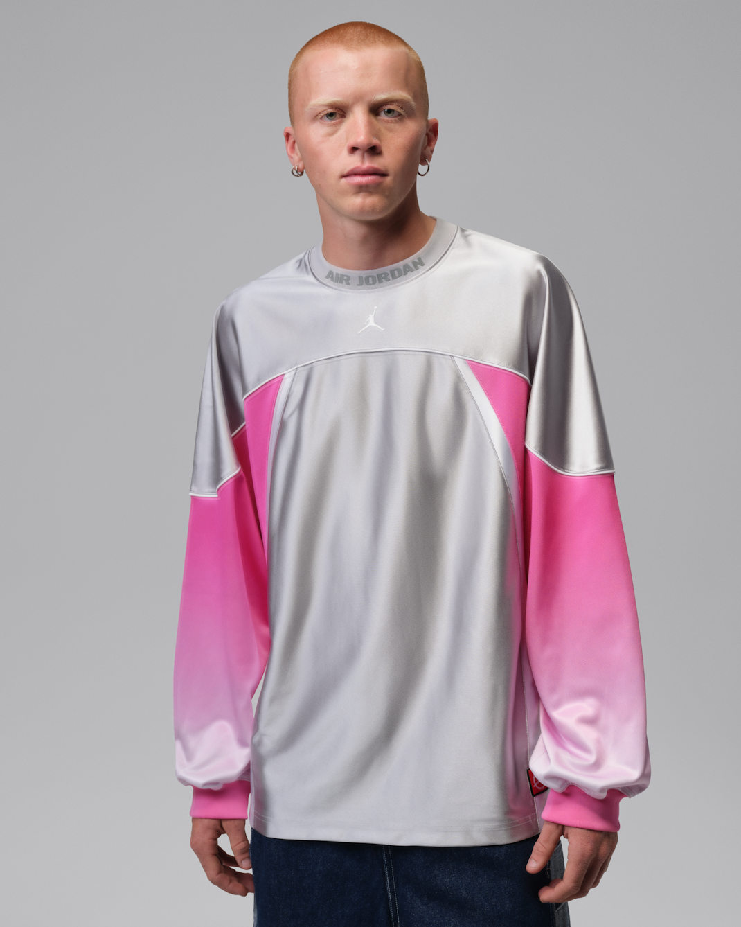 Jordan Flight Club Men's Jersey - Light Smoke Grey/White