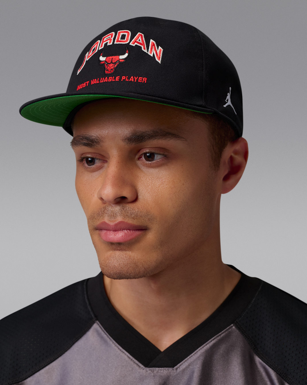 Jordan Pro Unstructured Flat-Bill Hat - Black/Black/Kelly Green/White
