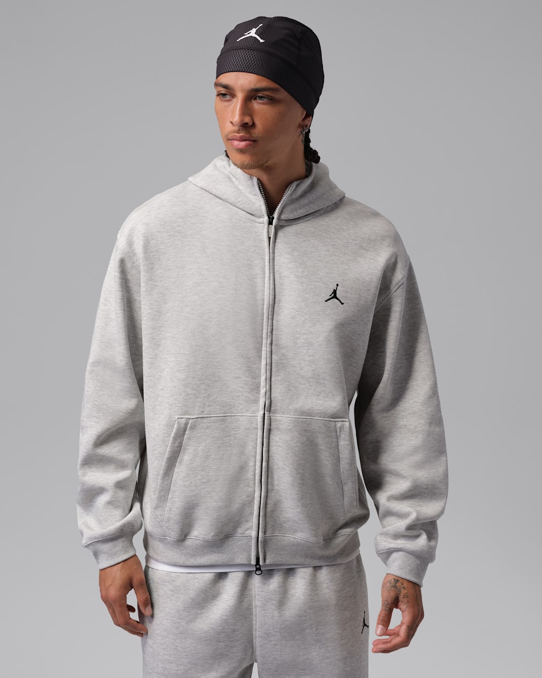 Jordan Sport Hoop Fleece Men's Dri-FIT Full-Zip Hoodie - Grey Heather