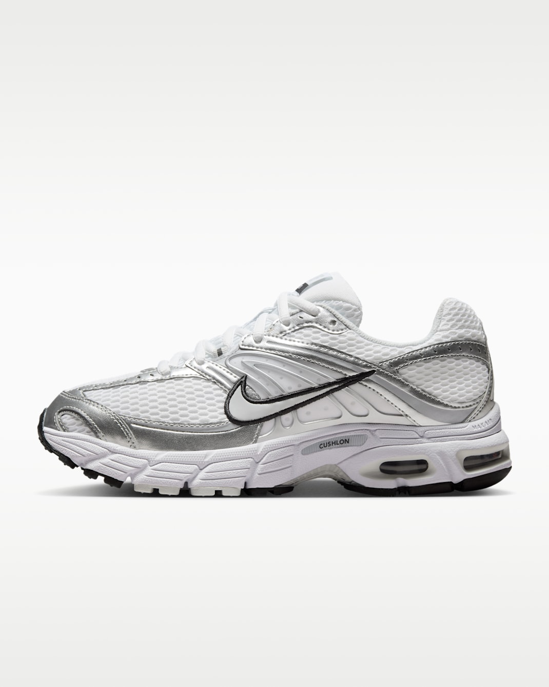 Nike Air Max Moto 2K Women's Shoes with Reflective Design Accents - White/Metallic Silver/Black/Photon Dust
