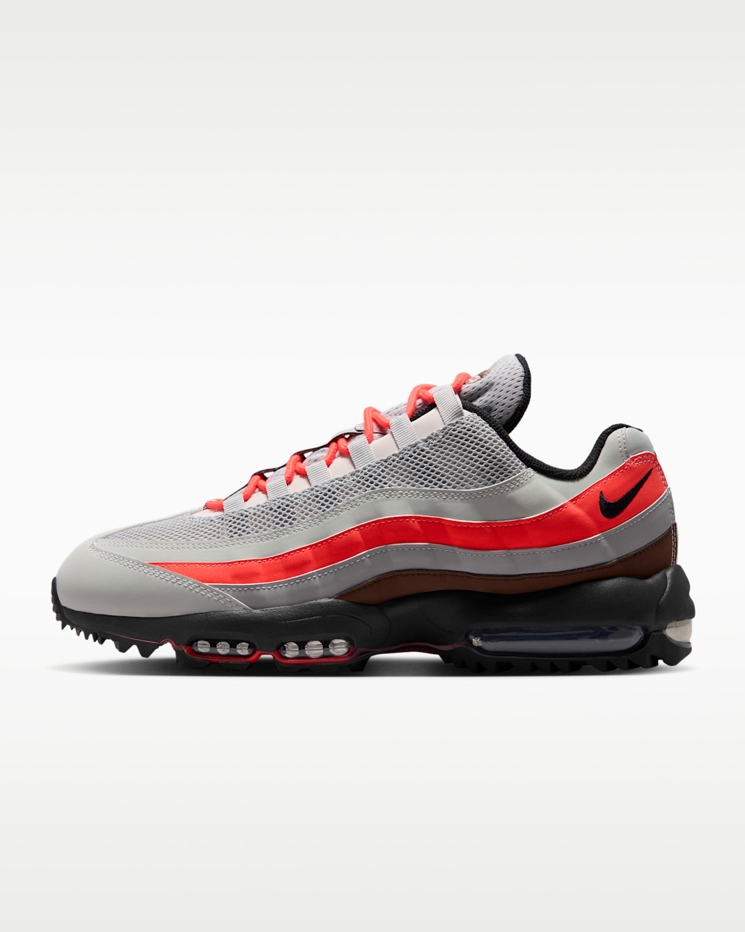 Nike Air Max '95 G Golf Shoes - Light Silver/Light Smoke Grey/Bright Crimson/Black