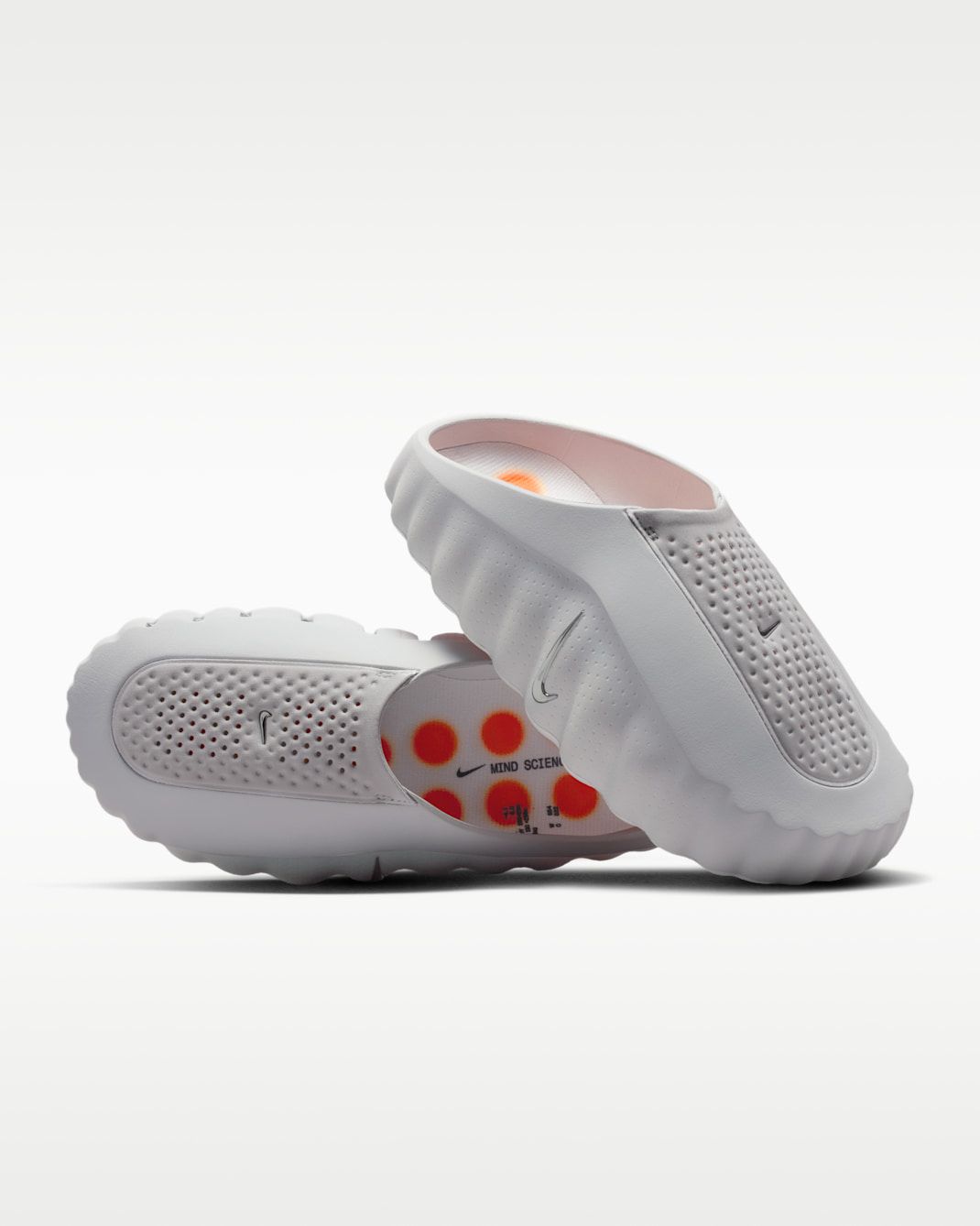 Nike Mind 001 Women's Pregame Mules - Light Smoke Grey/Photon Dust/Hyper Crimson/Chrome