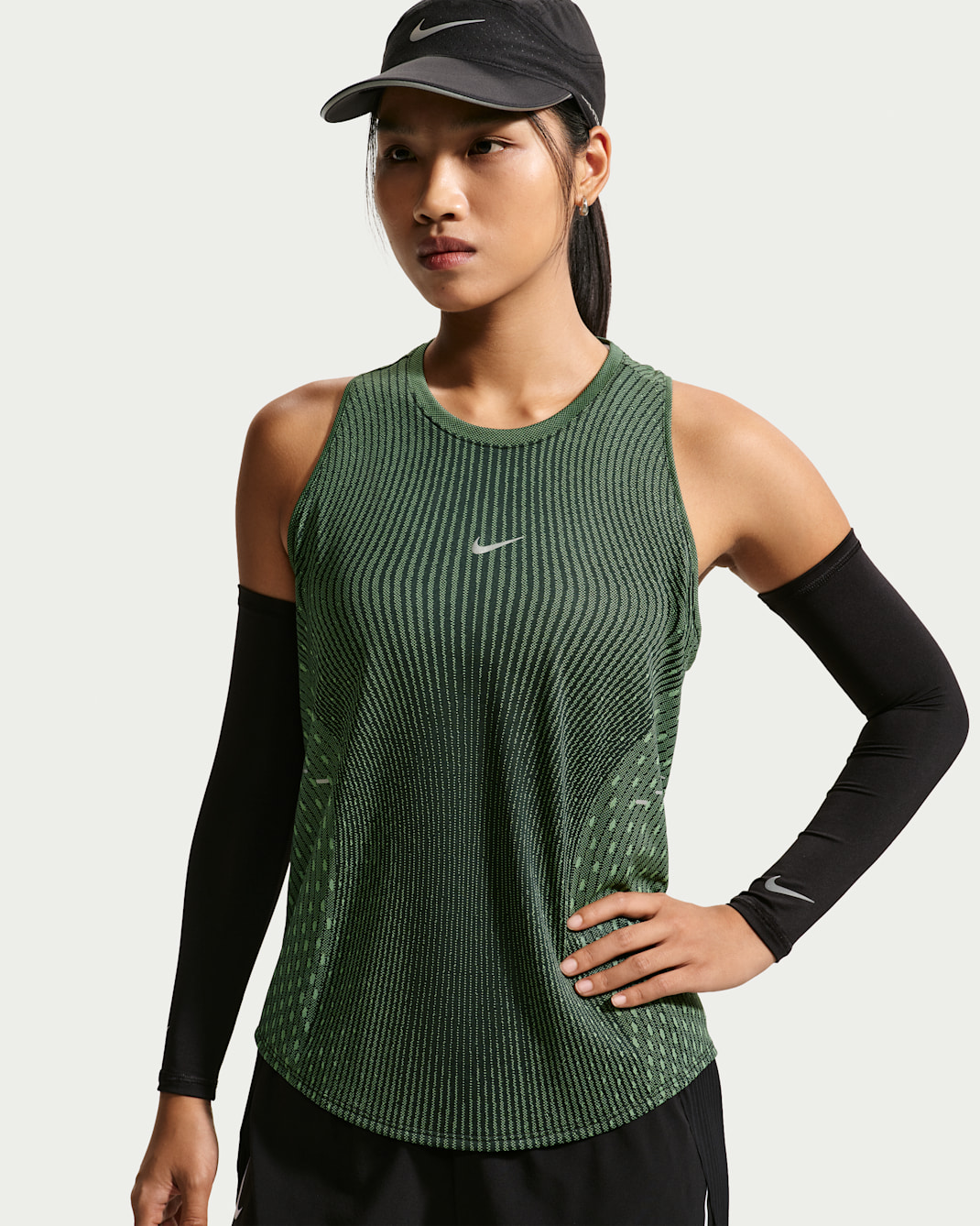 Nike Swift Aero-FIT Women's Running Tank Top - Black/Light Green Spark