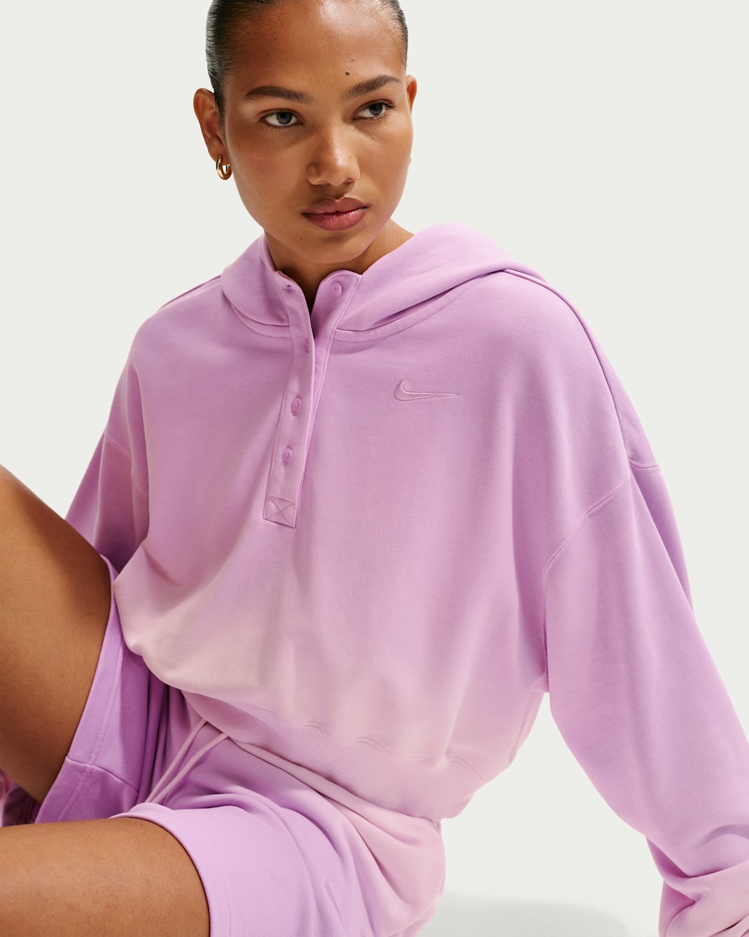 Nike Sportswear Phoenix Fleece Women's Oversized Henley Hoodie - Pink Foam/Light Magenta/Light Magenta