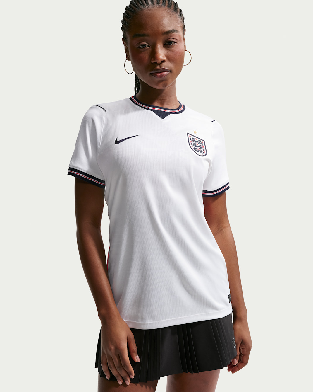 England National Team 2026 Stadium Home Women's Nike Dri-FIT Football Shirt - White/Speed Red/Obsidian/Obsidian