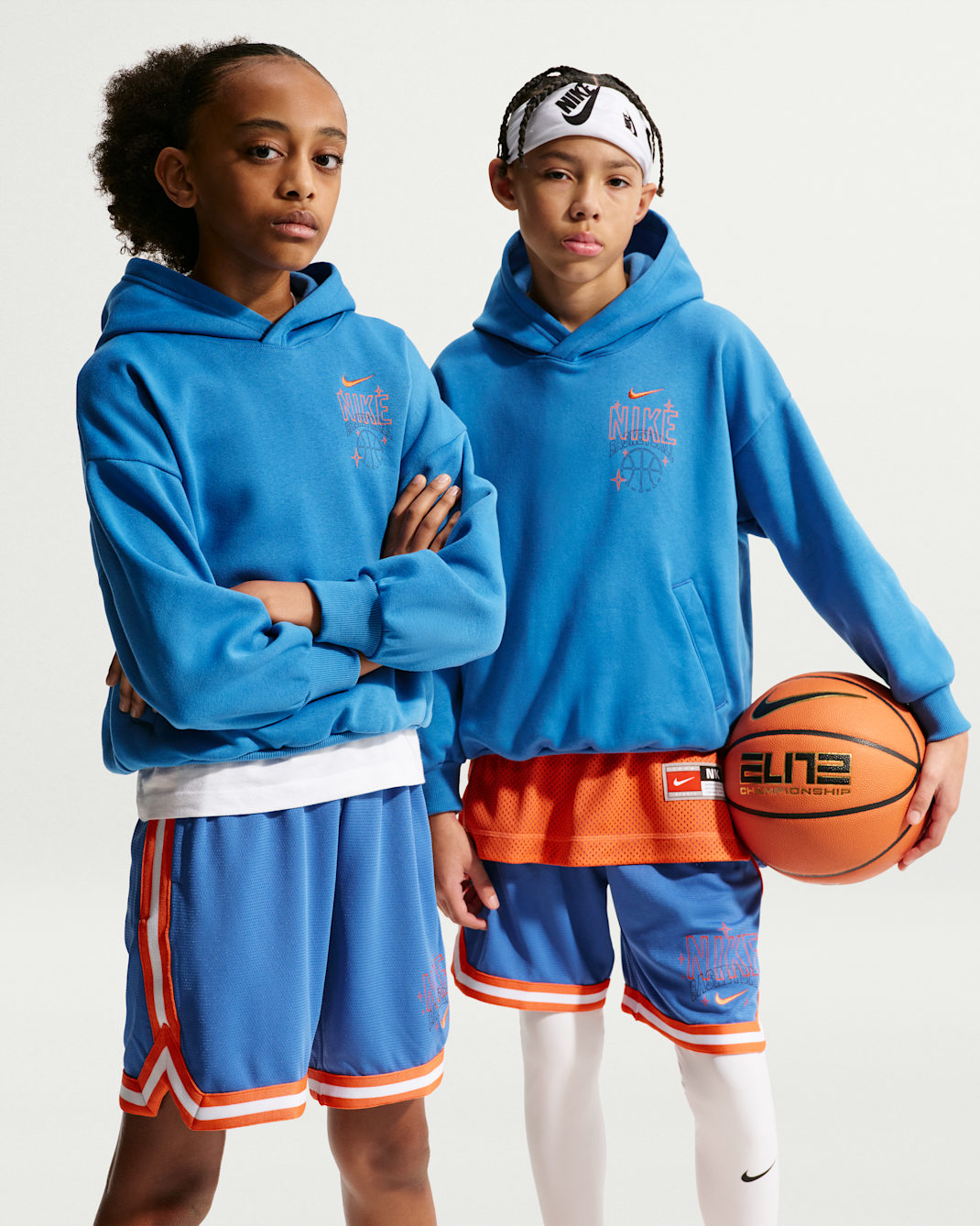 Nike Sportswear Older Kids' Oversized Fleece Basketball Hoodie - Star Blue/Turf Orange