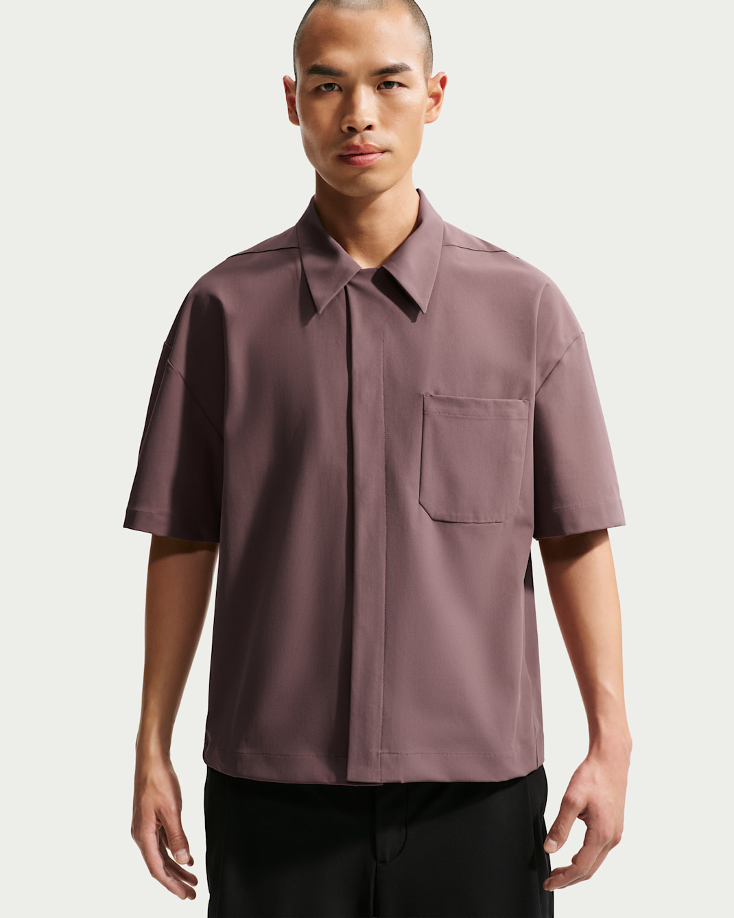 Nike 24.7 PerfectStretch Men's Dri-FIT UV Button-Up Shirt - Tattoo/Black/Burgundy Crush