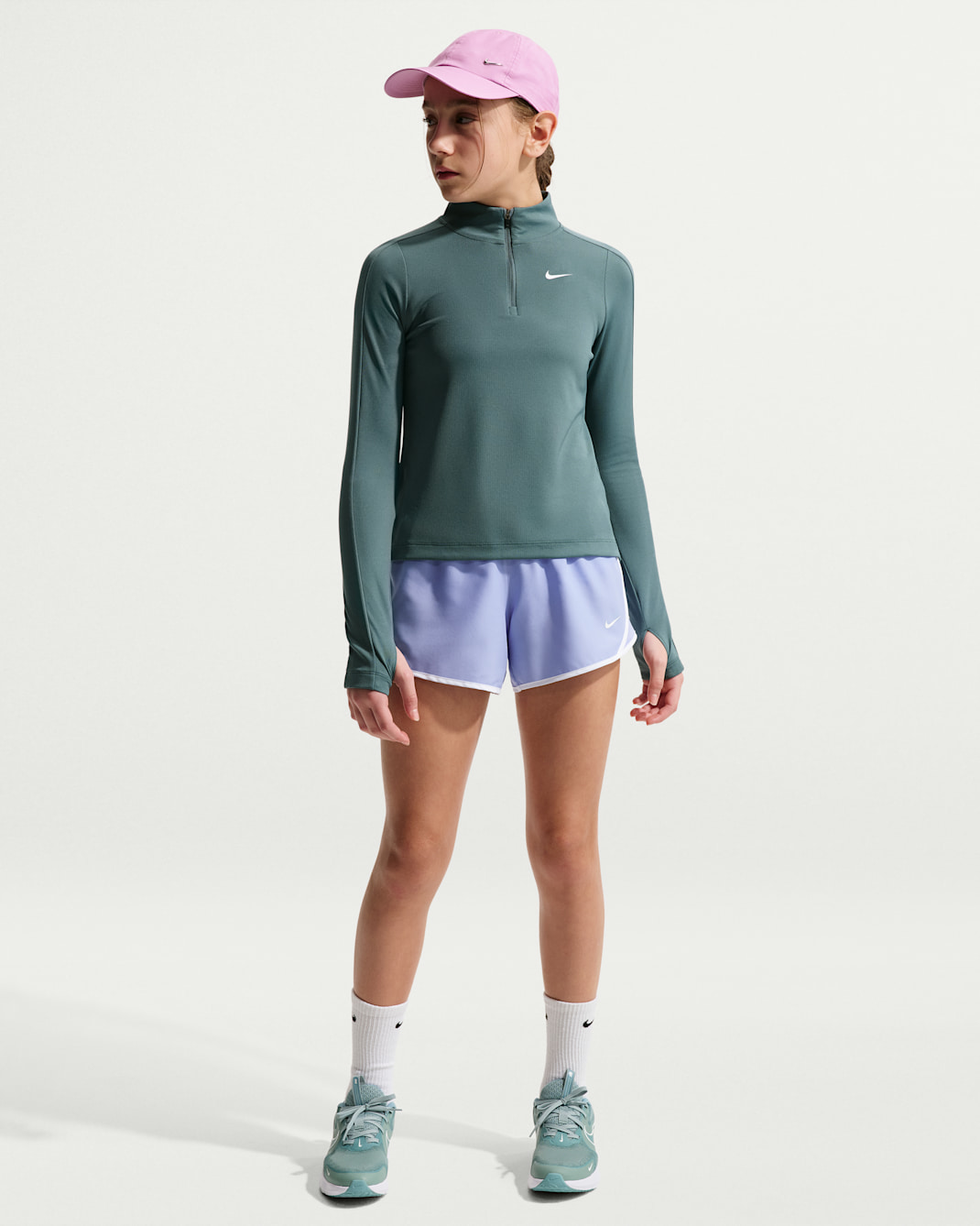 Nike Tempo Older Kids' (Girls') Dri-FIT Running Shorts - Light Thistle/Light Thistle/White/White