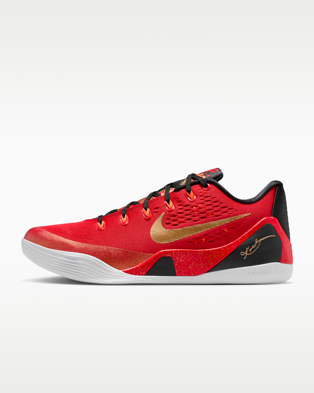 Kobe 9 Low Basketball Shoes - University Red/Black/Metallic Gold