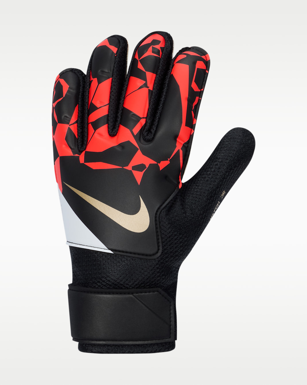 Nike Match Jr. Older Kids' Goalkeeper Football Gloves - Black/Bright Crimson/Blur