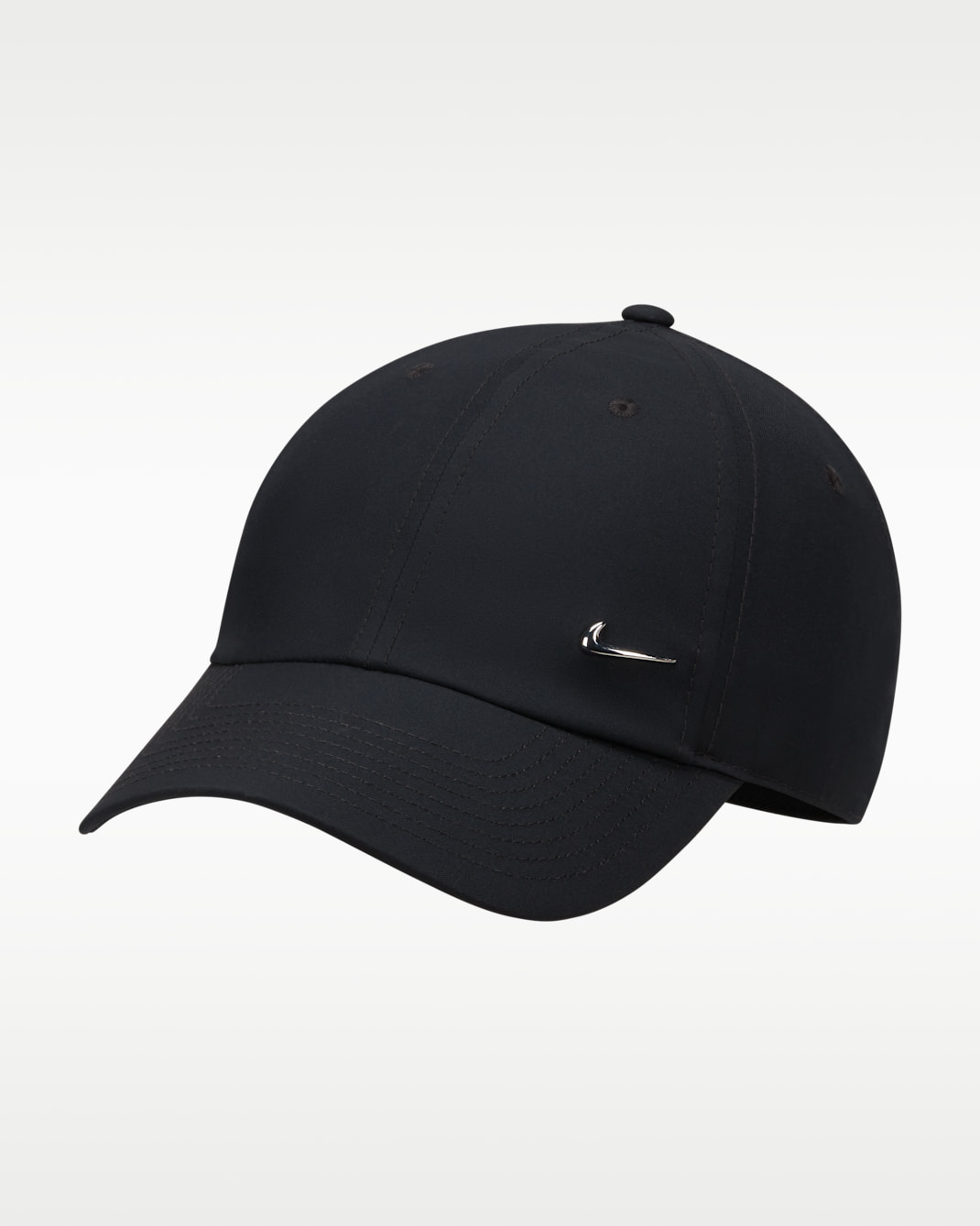 Nike Dri-FIT Club Unstructured Metal Swoosh Cap - Black/Metallic Silver
