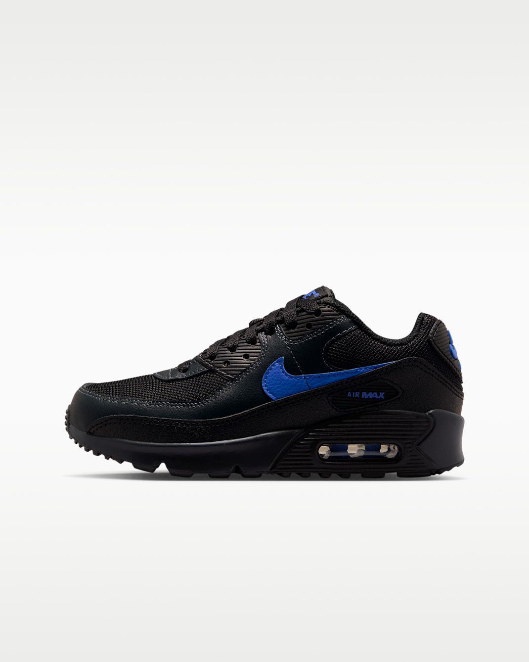 Nike Air Max 90 Older Kids' Shoe - Black/Dark Smoke Grey/Racer Blue