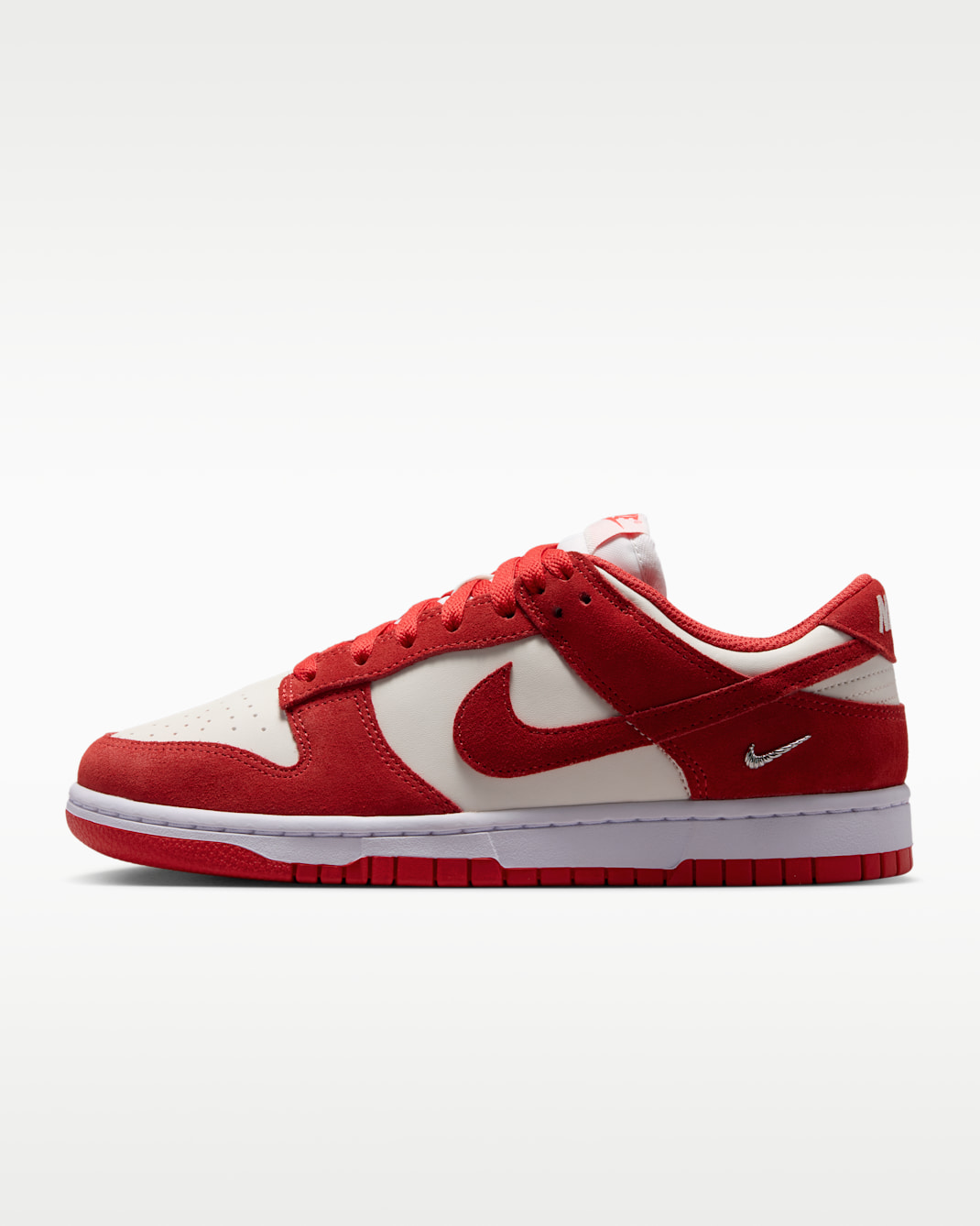 Nike Dunk Low Suede Women's Shoes - Sail/White/Metallic Silver/Light Crimson