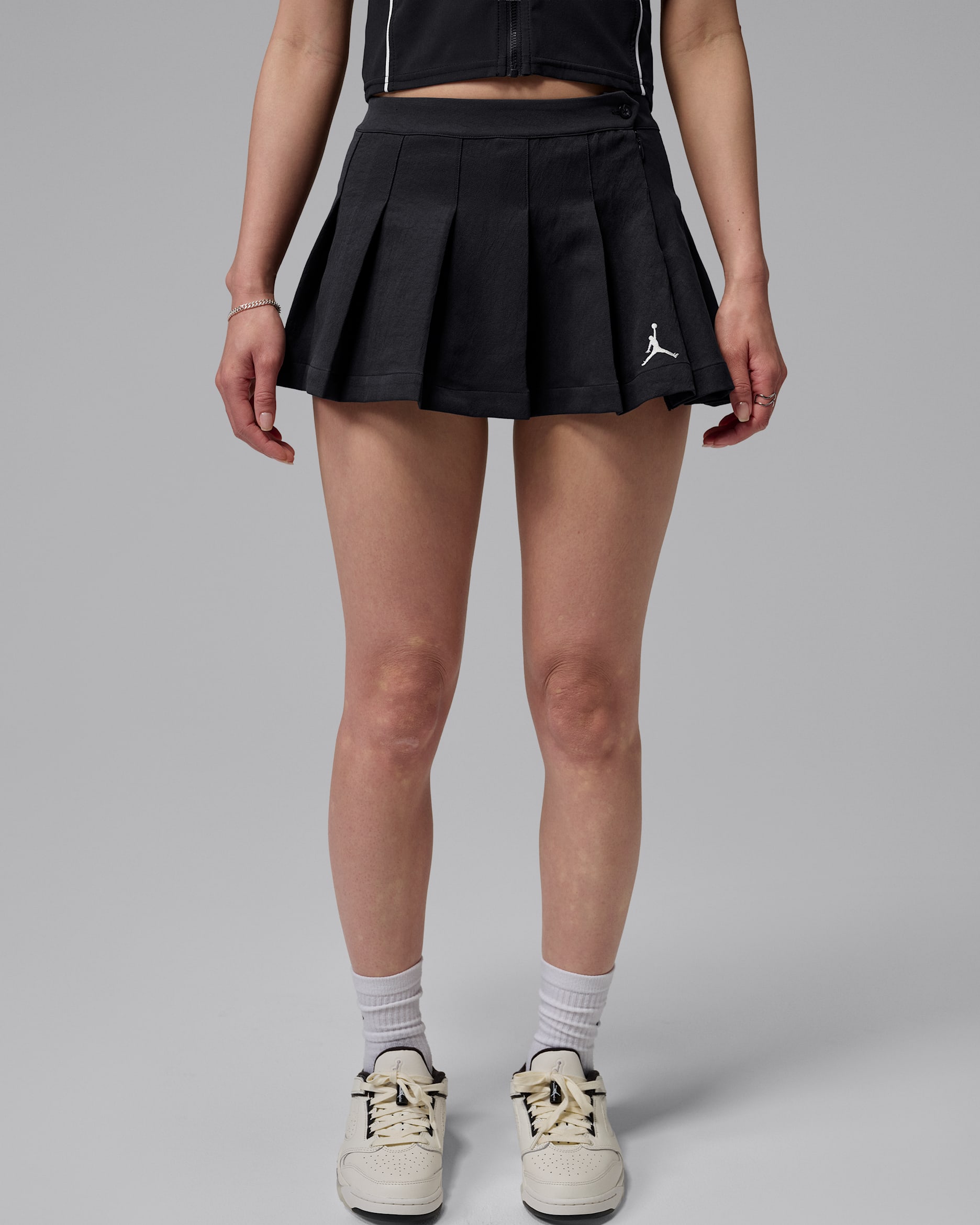 Jordan Brooklyn Women's Pleated Skirt - Black/White
