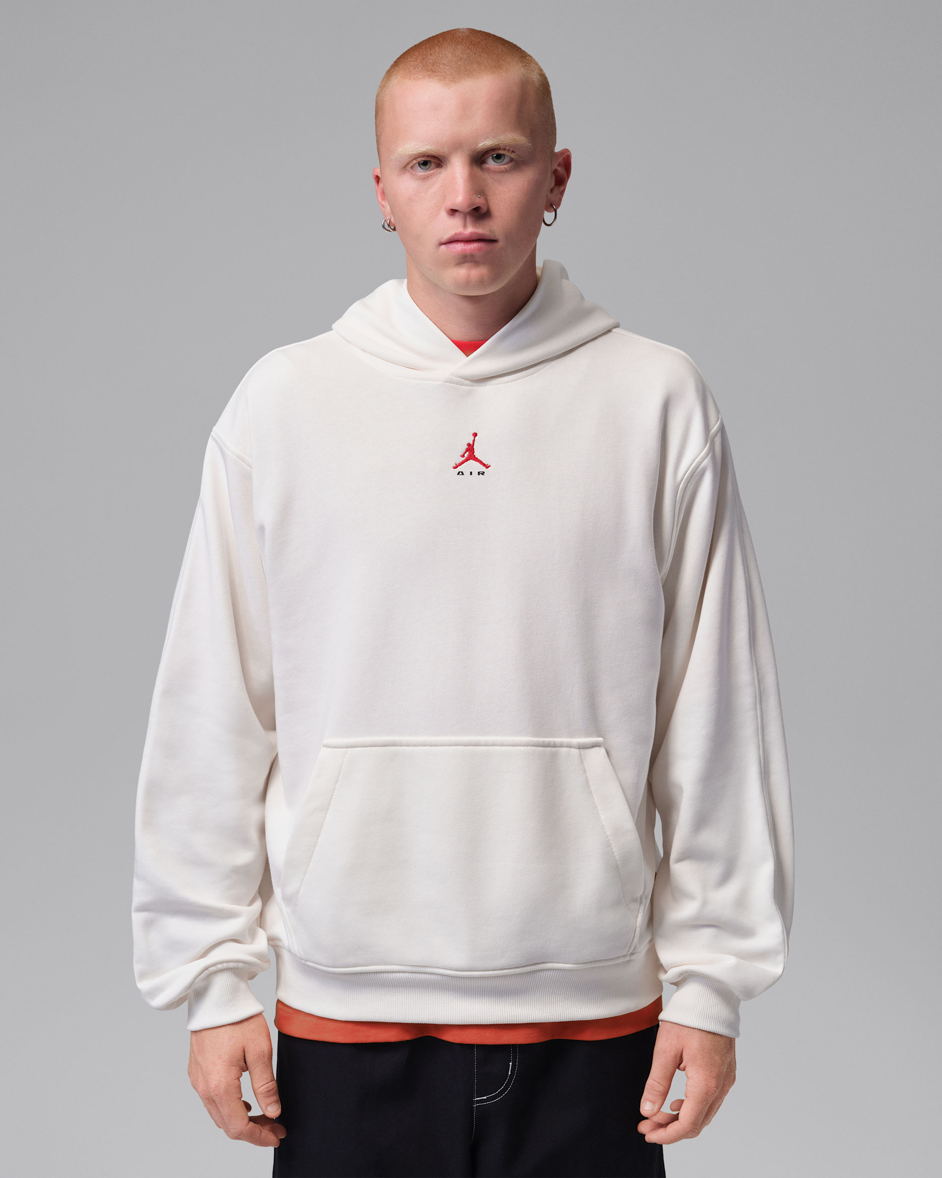 Jordan Brooklyn Men's Statement Pullover Hoodie - Sail/University Red
