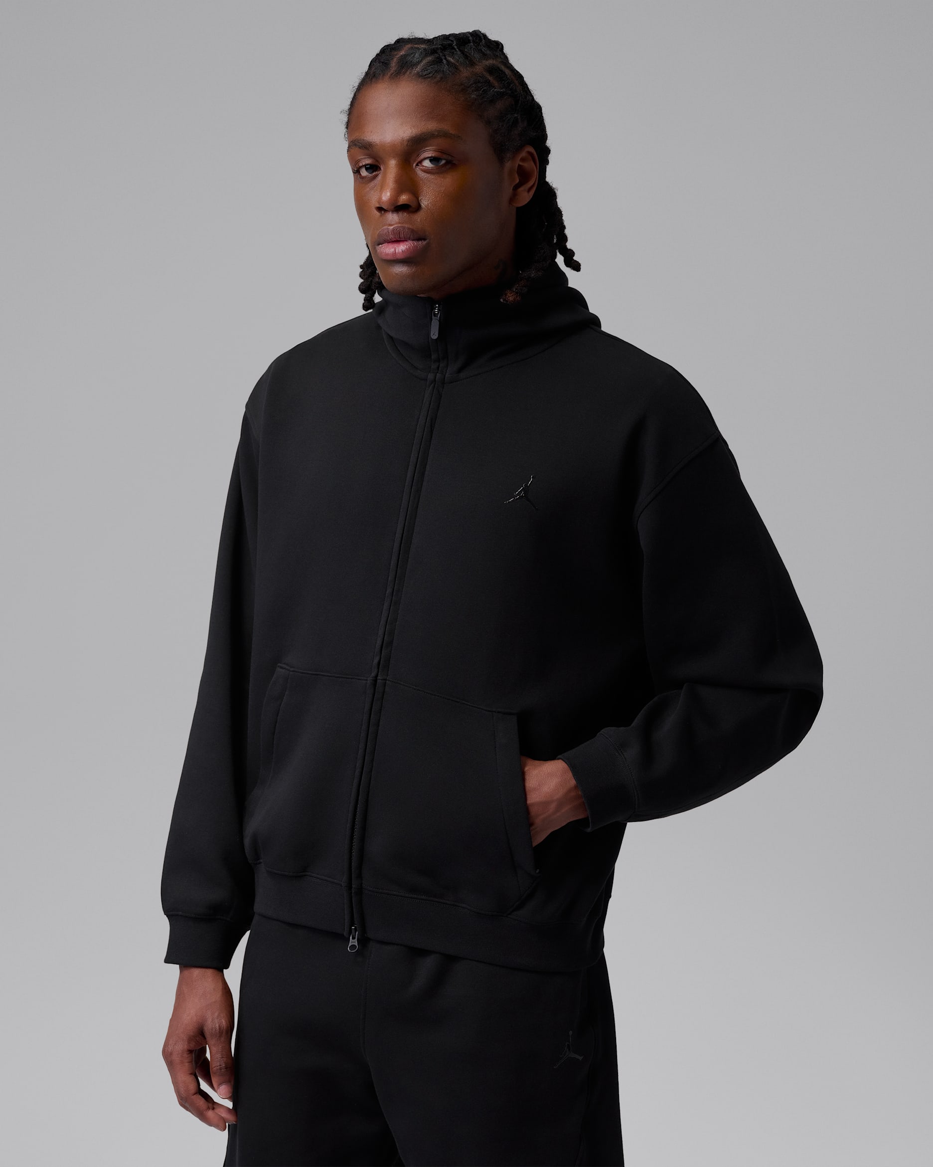 Jordan Sport Hoop Fleece Men's Dri-FIT Full-Zip Hoodie - Black