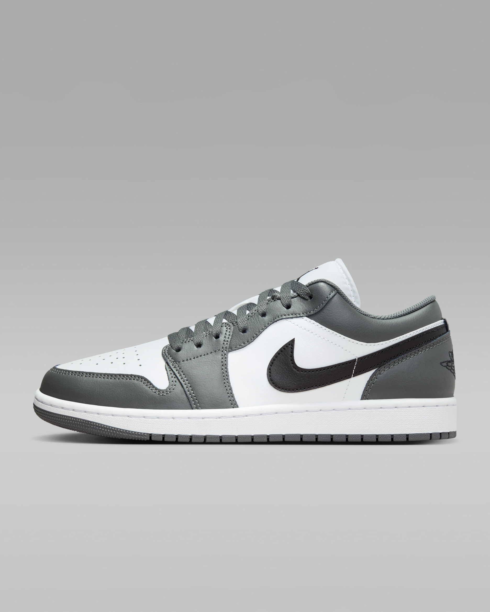 Air Jordan 1 Low Men's Shoes - White/Iron Grey/Black