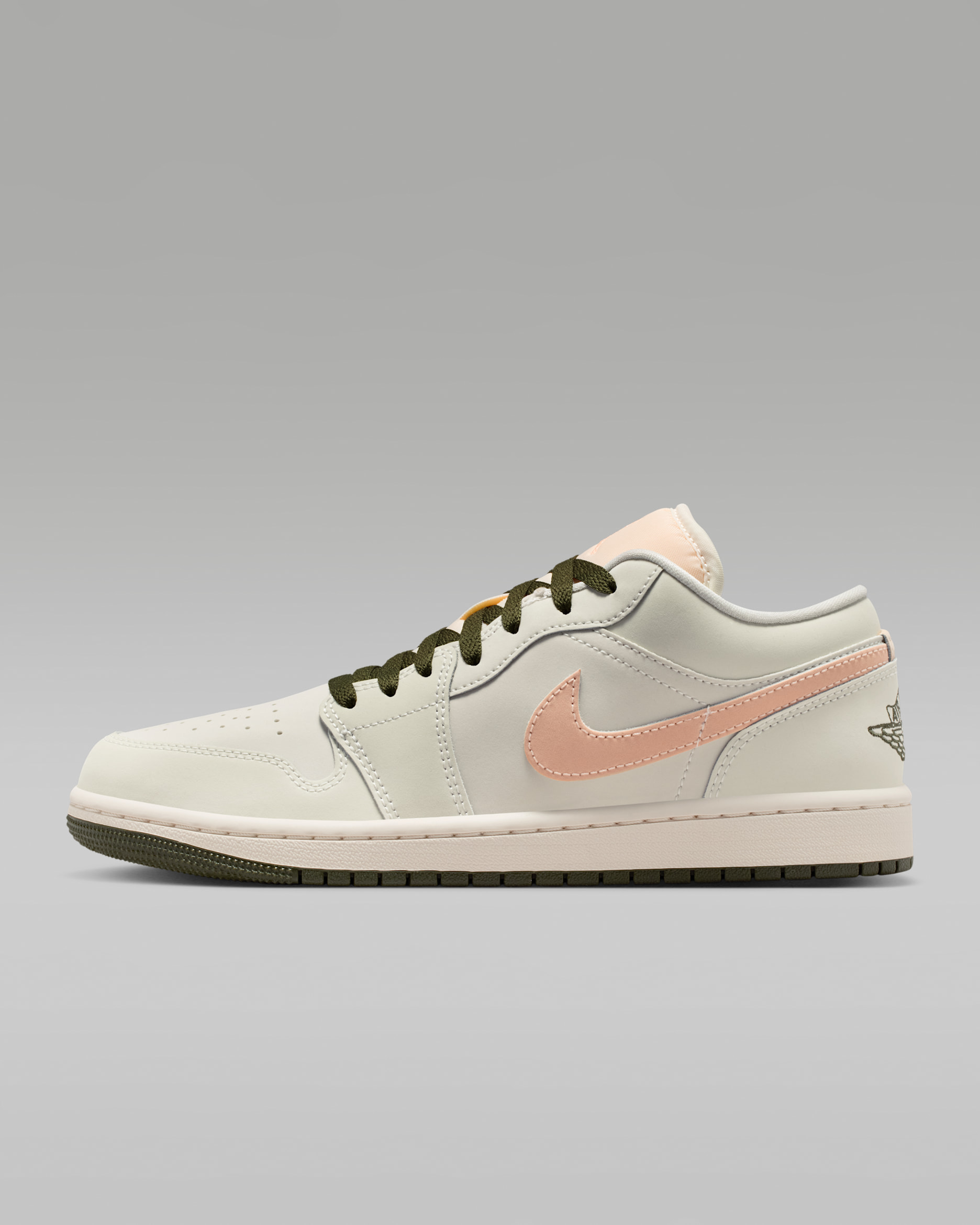 Air Jordan 1 Low Women's Shoes - Sail/Crimson Tint/Cargo Khaki