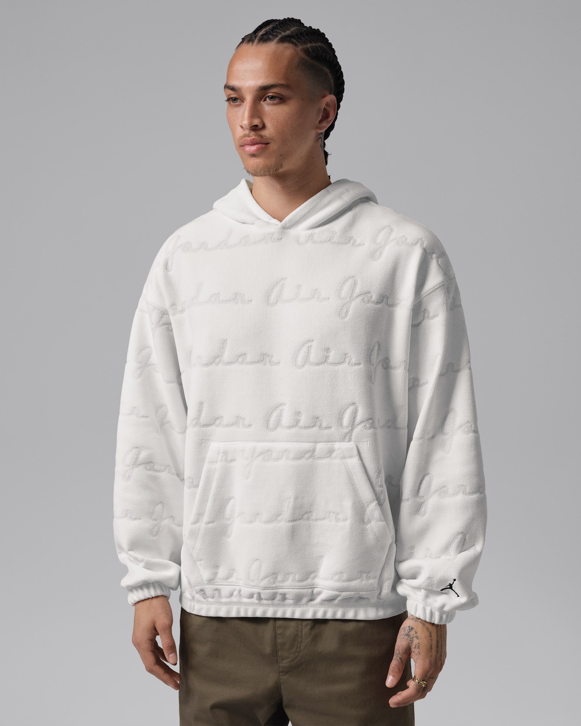 Jordan Flight Men's Jacquard Pullover Hoodie - Sail/Black