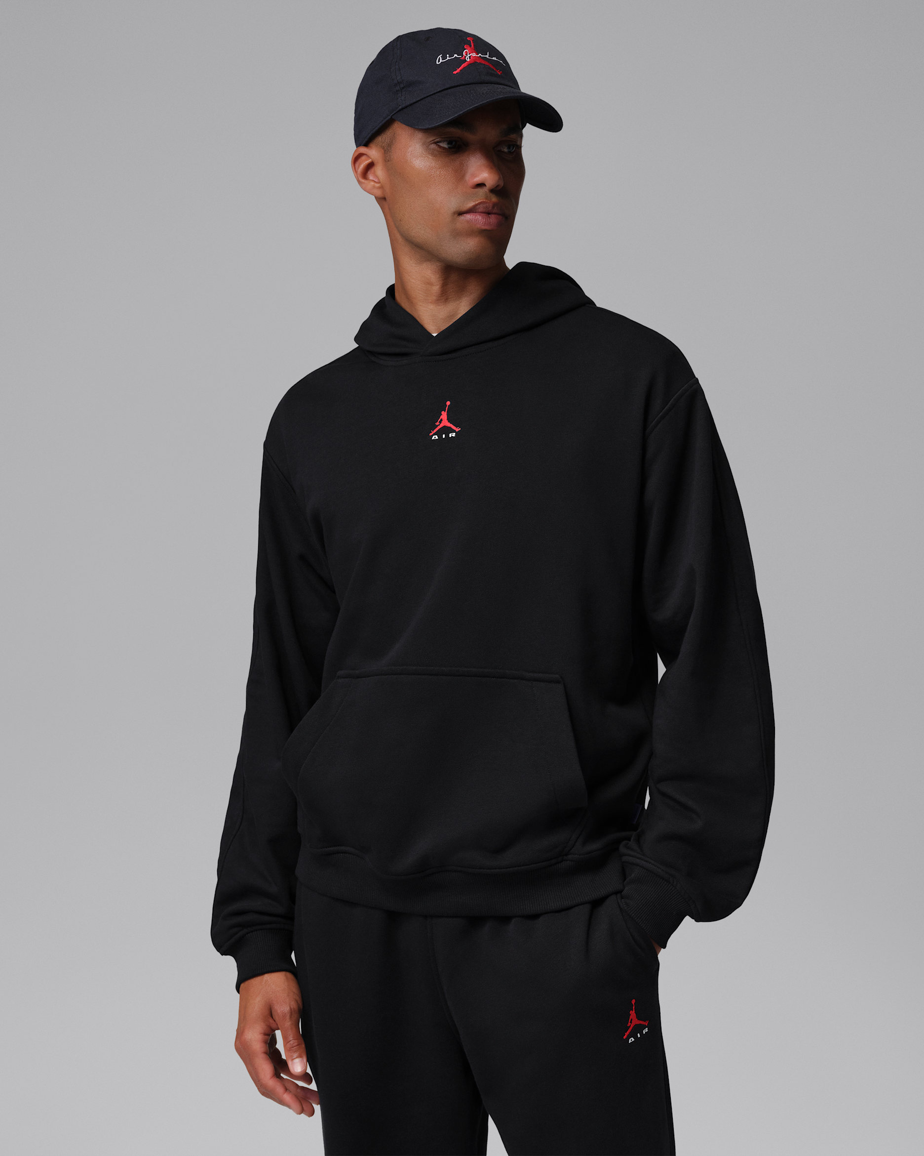 Jordan Brooklyn Men's Statement Pullover Hoodie - Black/University Red