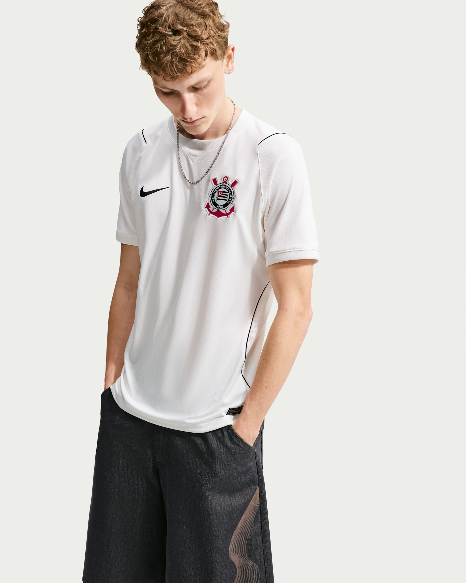 S.C. Corinthians 2026/27 Stadium Home Men's Nike Dri-FIT Football Replica Shirt - Sail/Black/Black