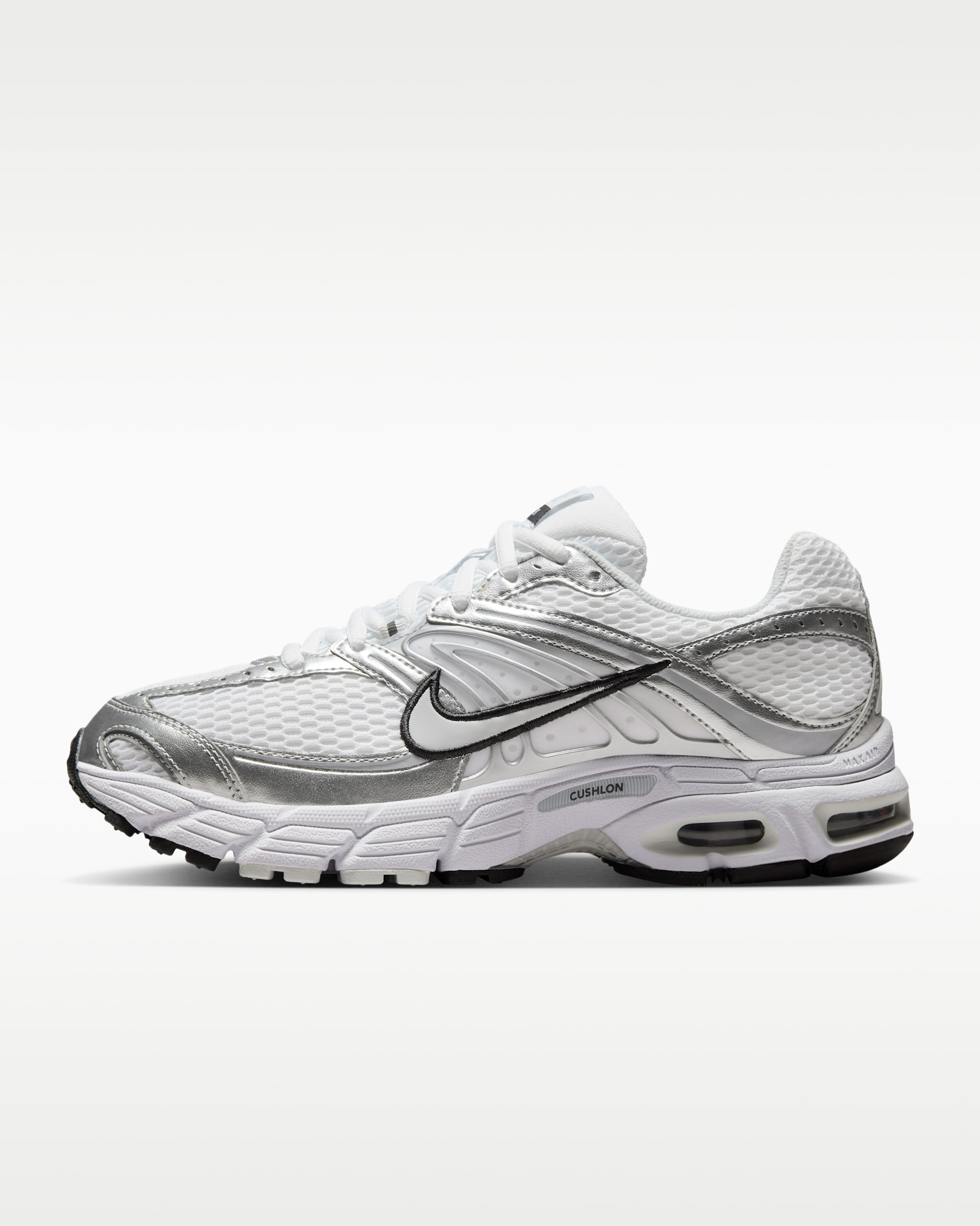 Nike Air Max Moto 2K Women's Shoes with Reflective Design Accents - White/Metallic Silver/Black/Photon Dust