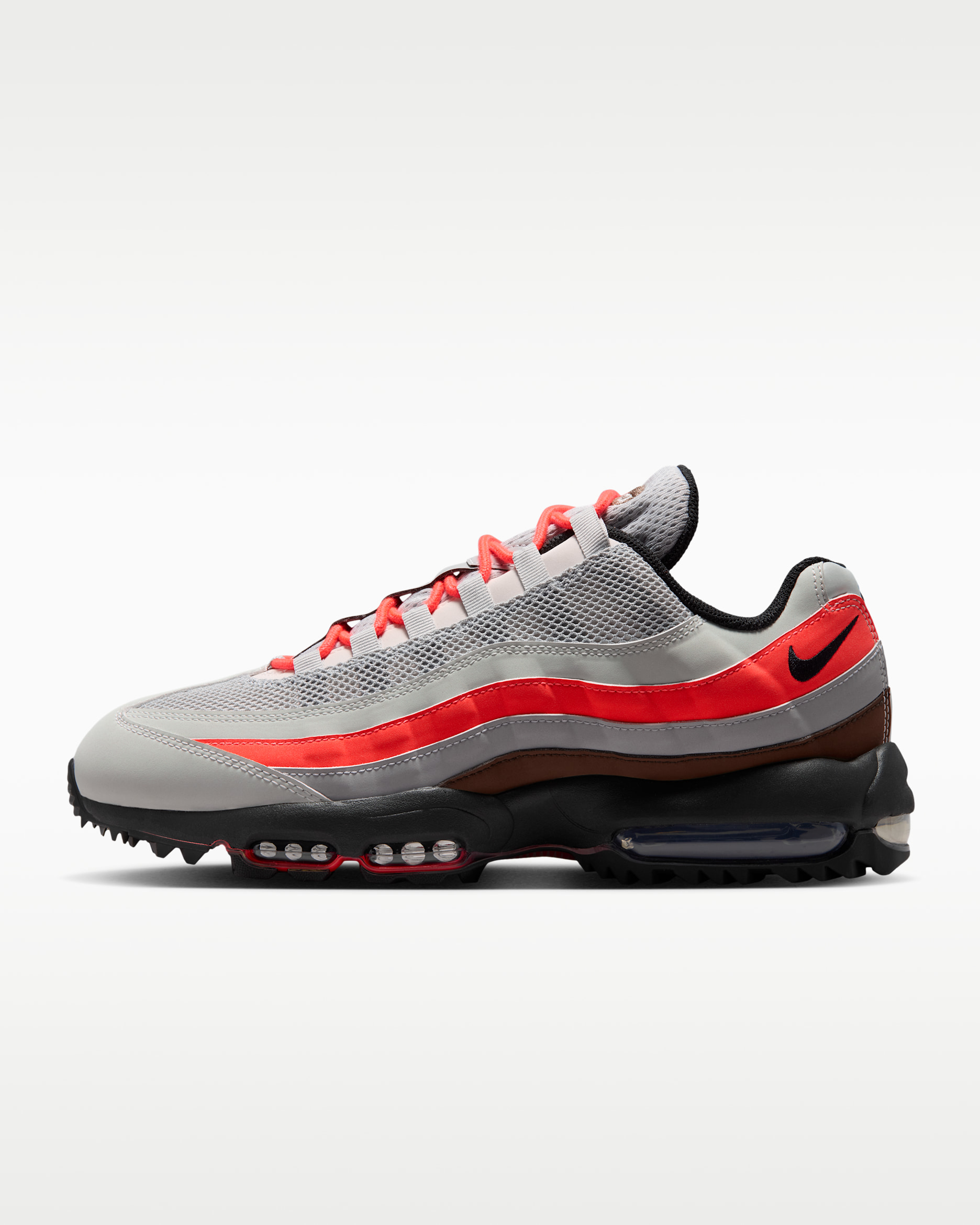 Nike Air Max '95 G Golf Shoes - Light Silver/Light Smoke Grey/Bright Crimson/Black