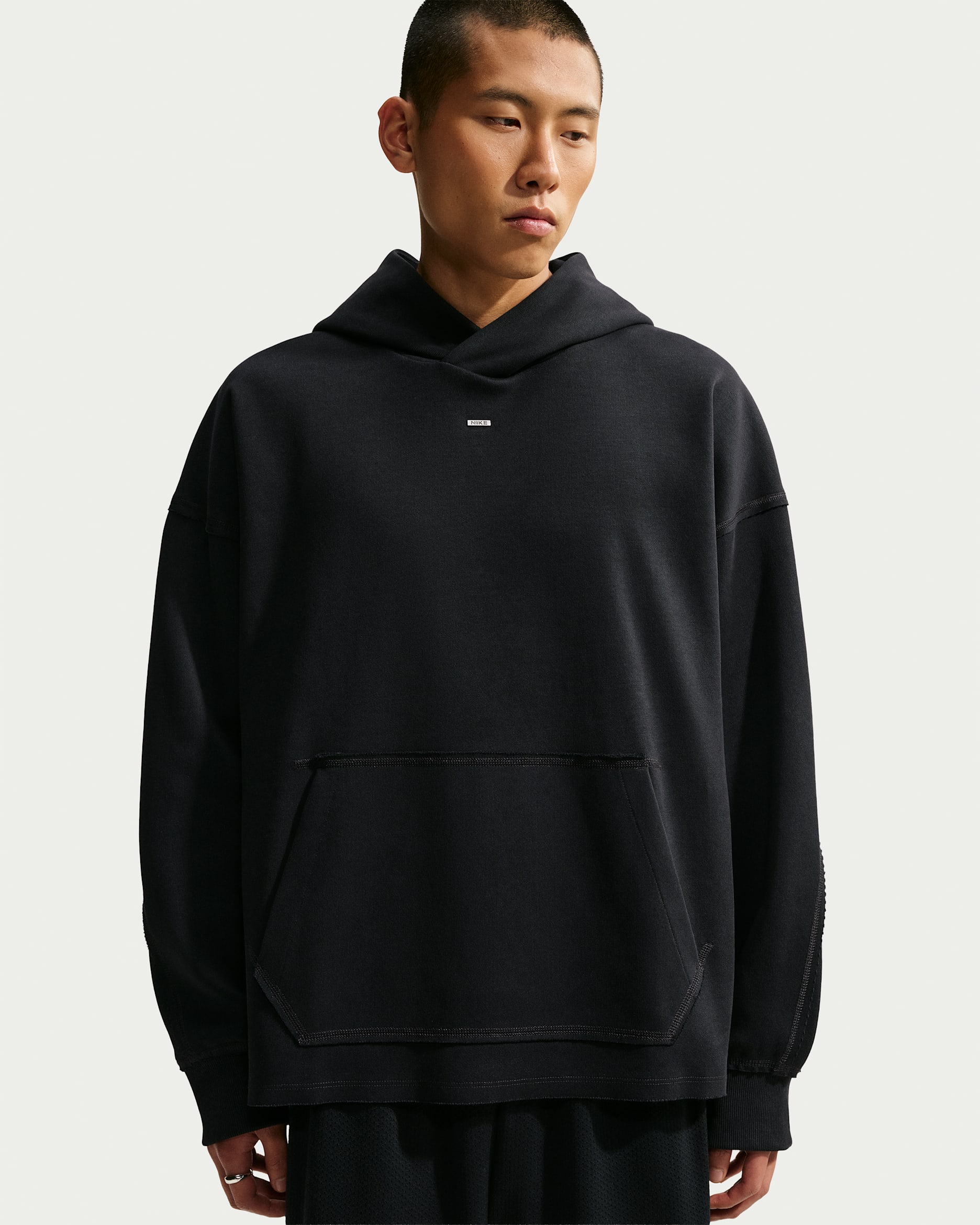Nike Sportswear Men's Fleece Pullover Hoodie - Black/Ice Silver