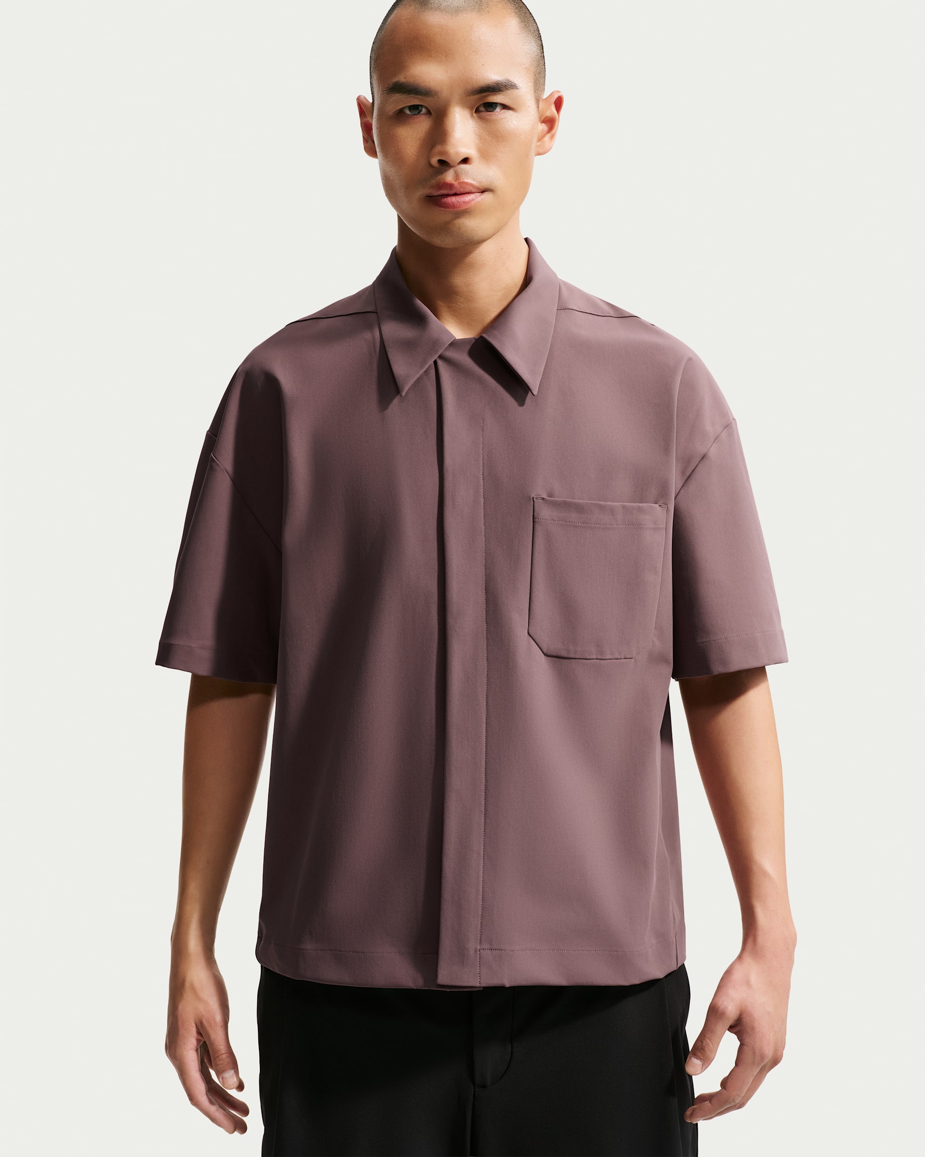 Nike 24.7 PerfectStretch Men's Dri-FIT UV Button-Up Shirt - Tattoo/Black/Burgundy Crush