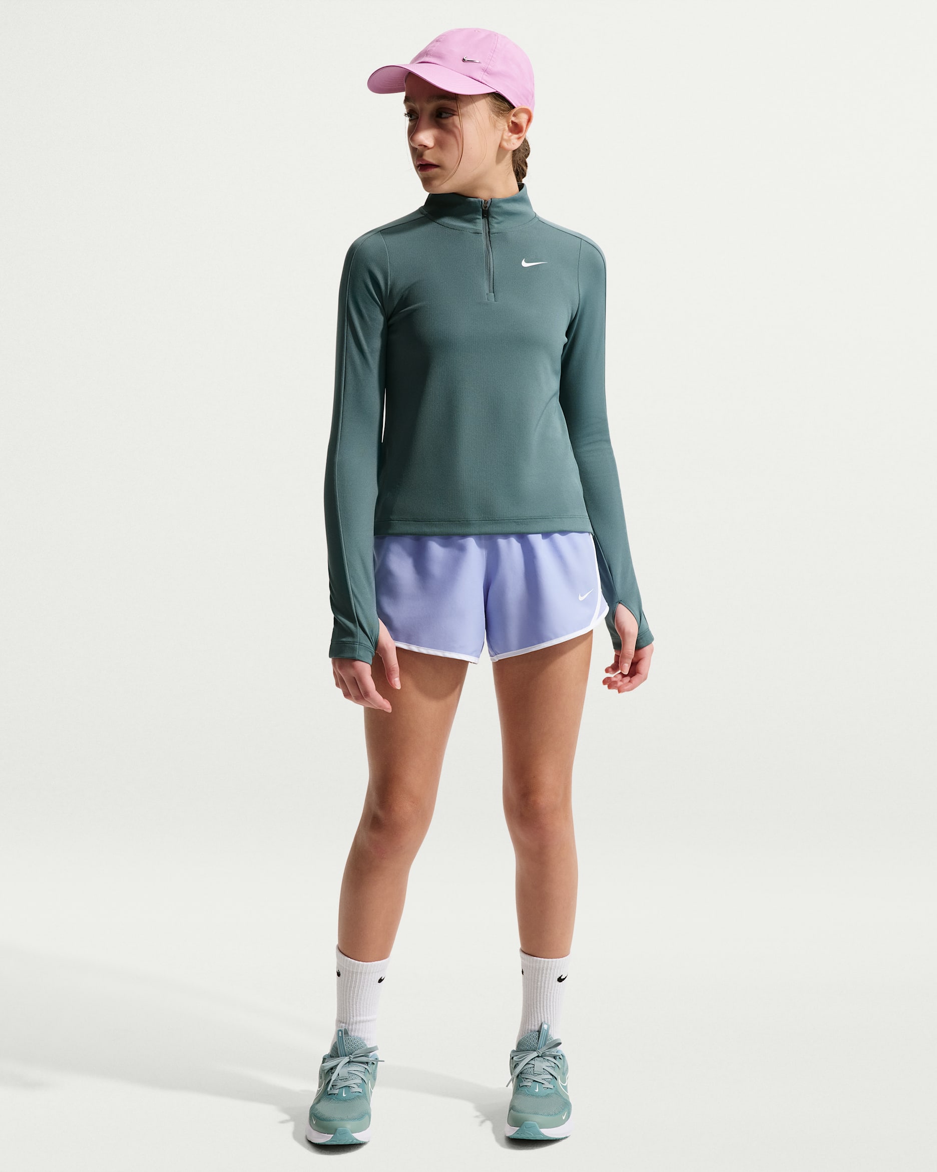 Nike Tempo Older Kids' (Girls') Dri-FIT Running Shorts - Light Thistle/Light Thistle/White/White