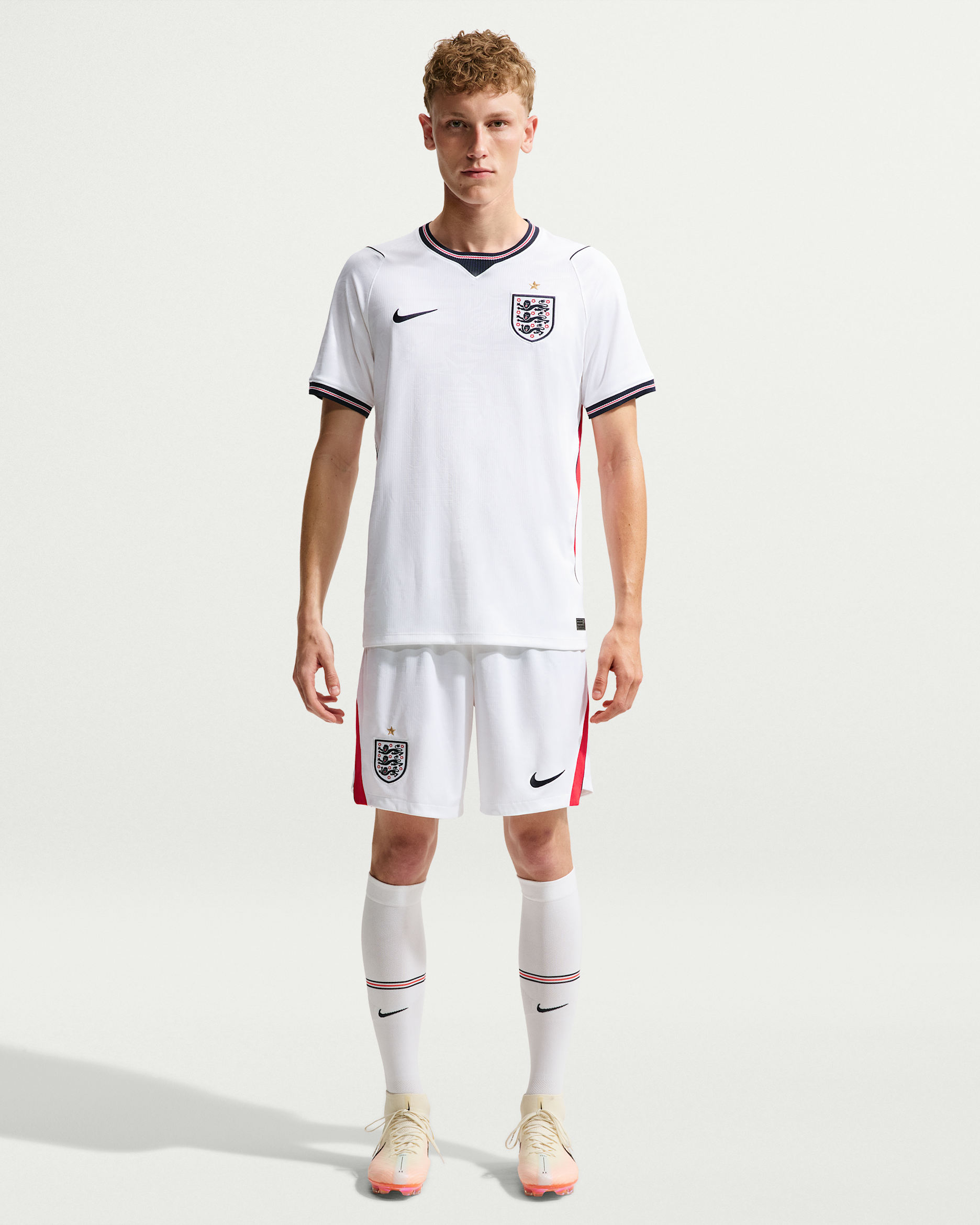 England 2026 Stadium Home Men's Nike Dri-FIT Football Replica Shorts - White/Speed Red/Obsidian/Obsidian