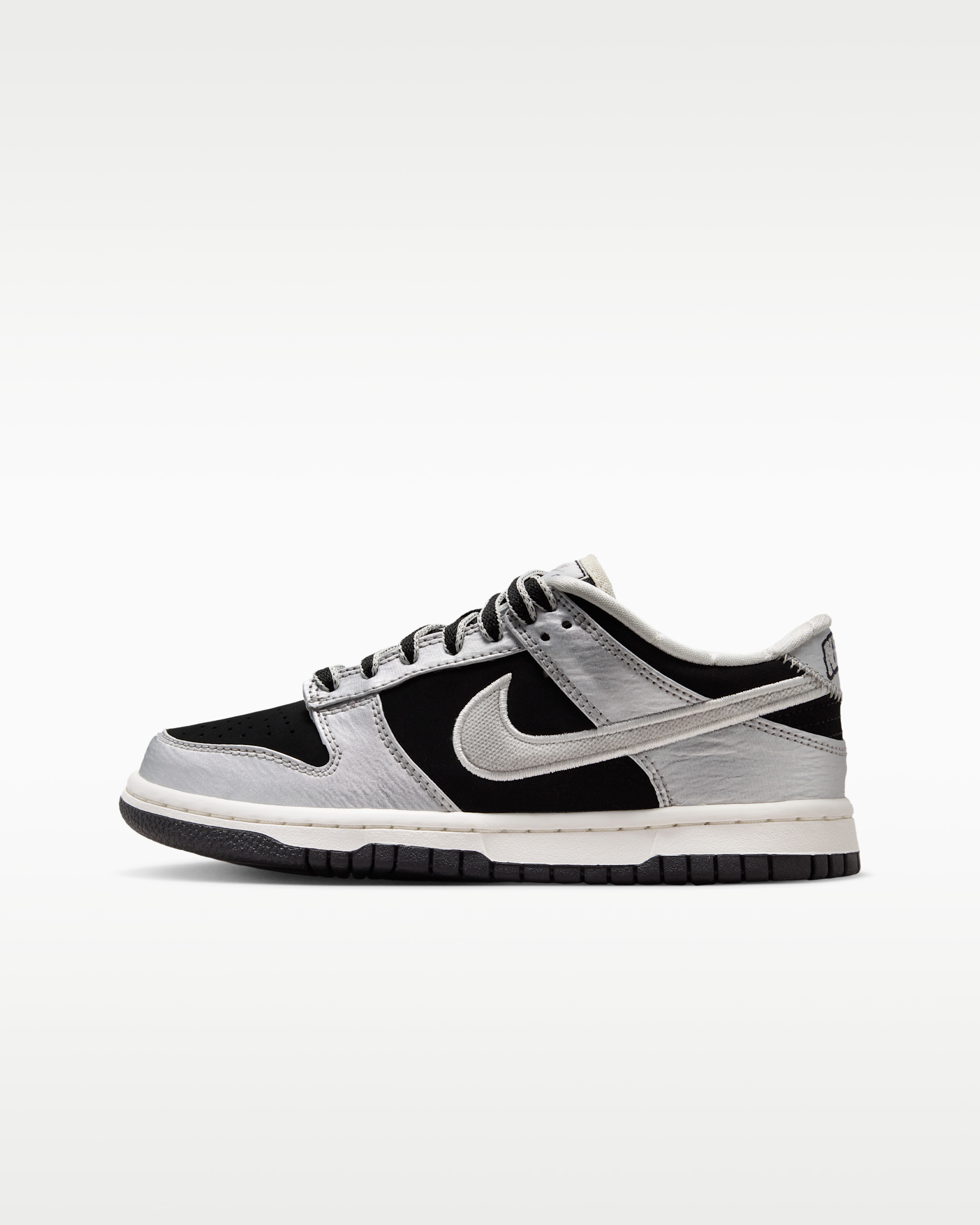 Nike Dunk Low LV8 Older Kids' Shoes - Metallic Silver/Black/Sail/Metallic Silver