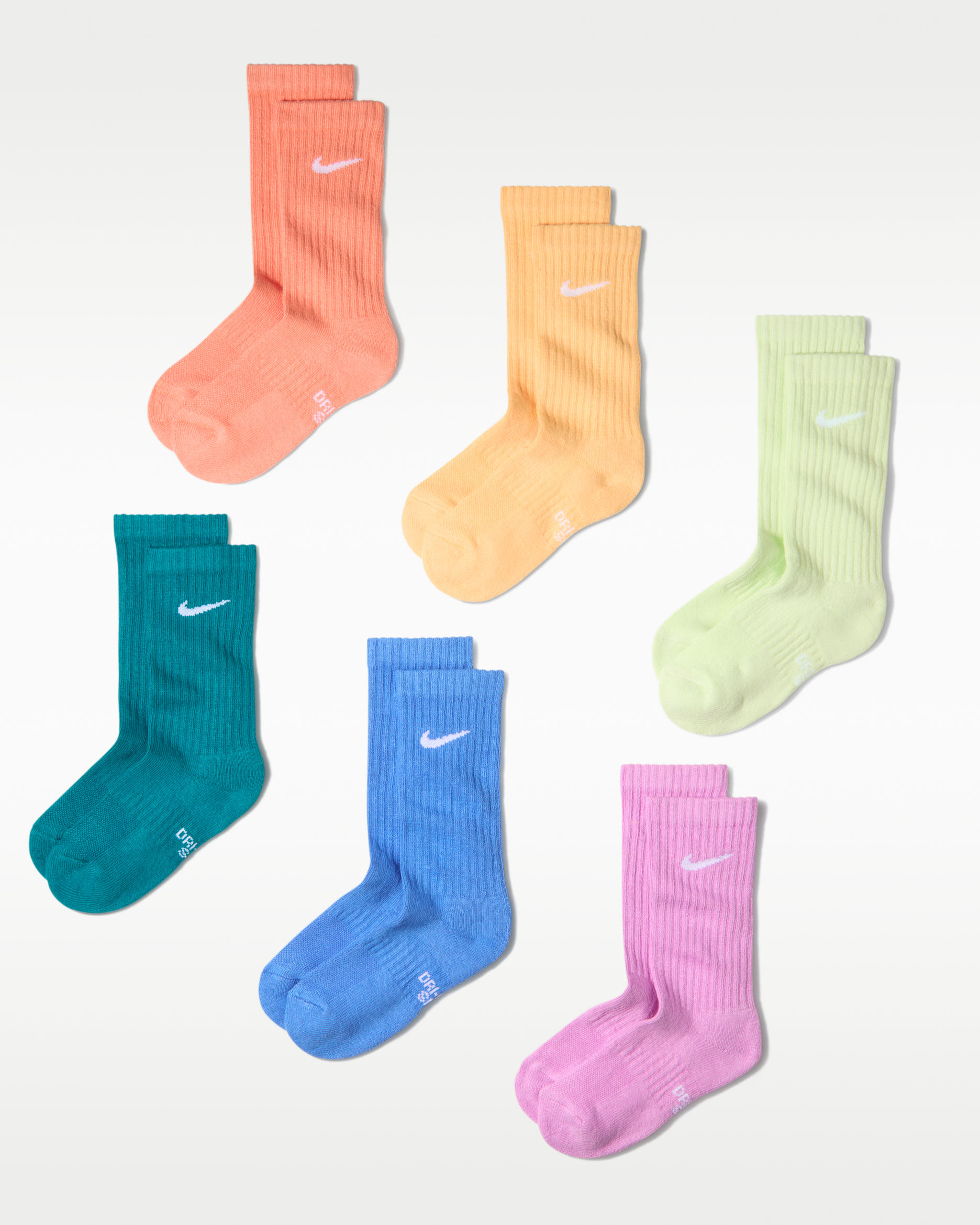 Nike Performance Cushioned Crew Kids' Training Socks (6 Pair) - Multi-Colour