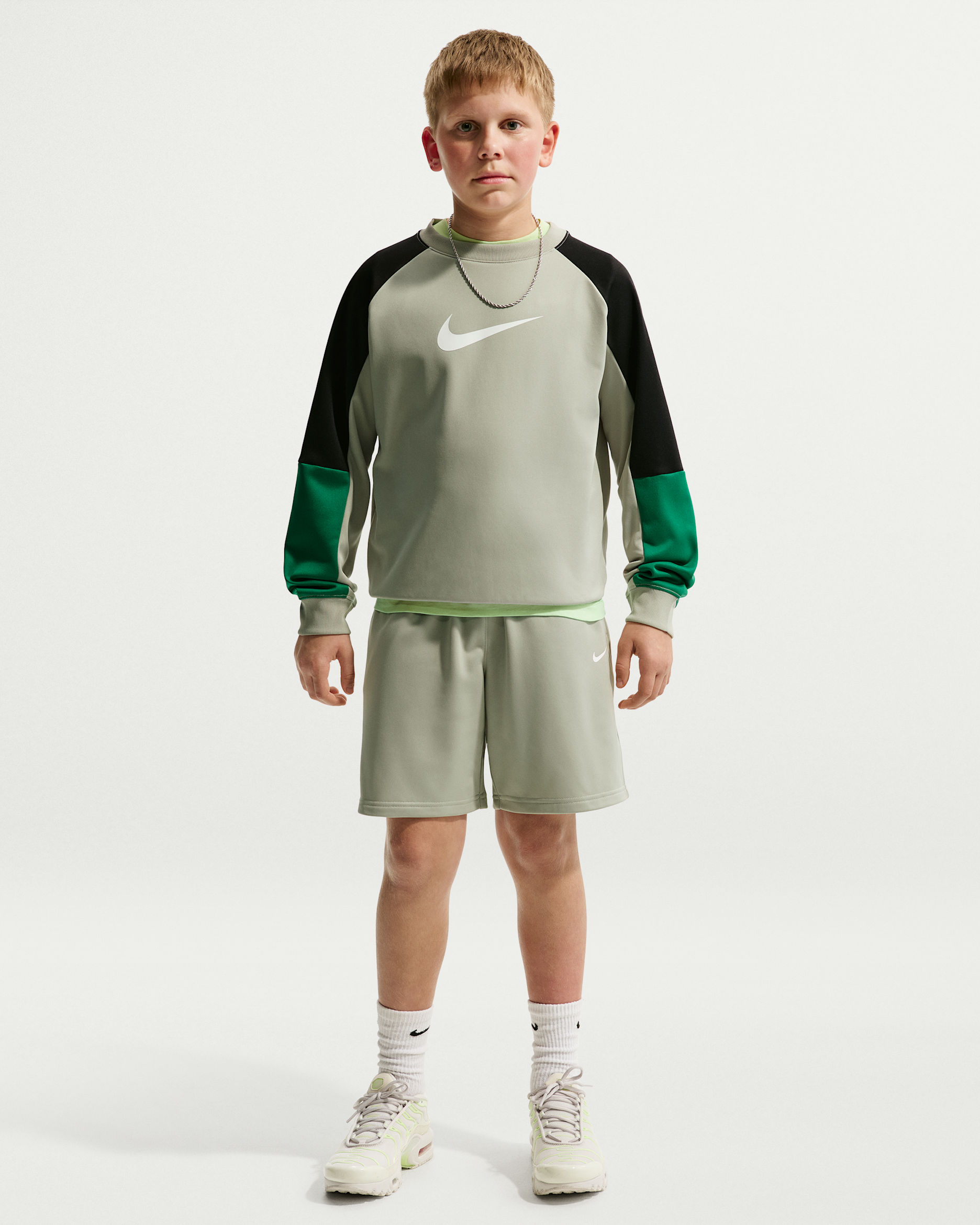 Nike Sportswear Older Kids' Tracksuit - Spruce Fog/Black/Malachite/White