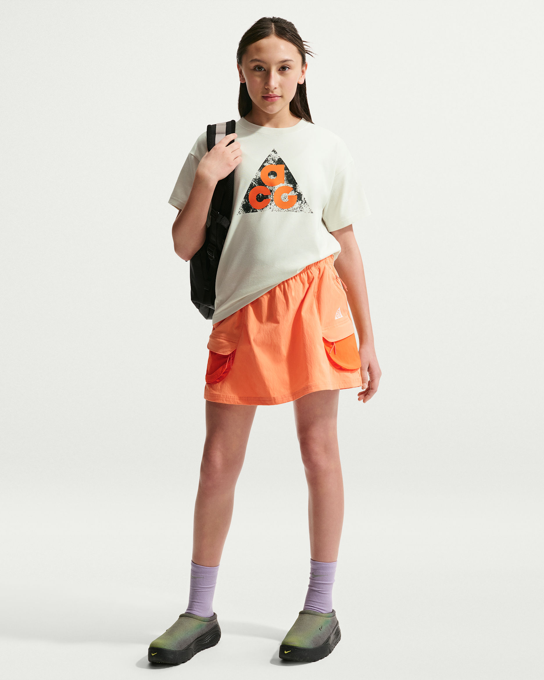 Nike ACG Older Kids' (Girls') Skort - Marrakesh/Safety Orange/Marrakesh/Summit White