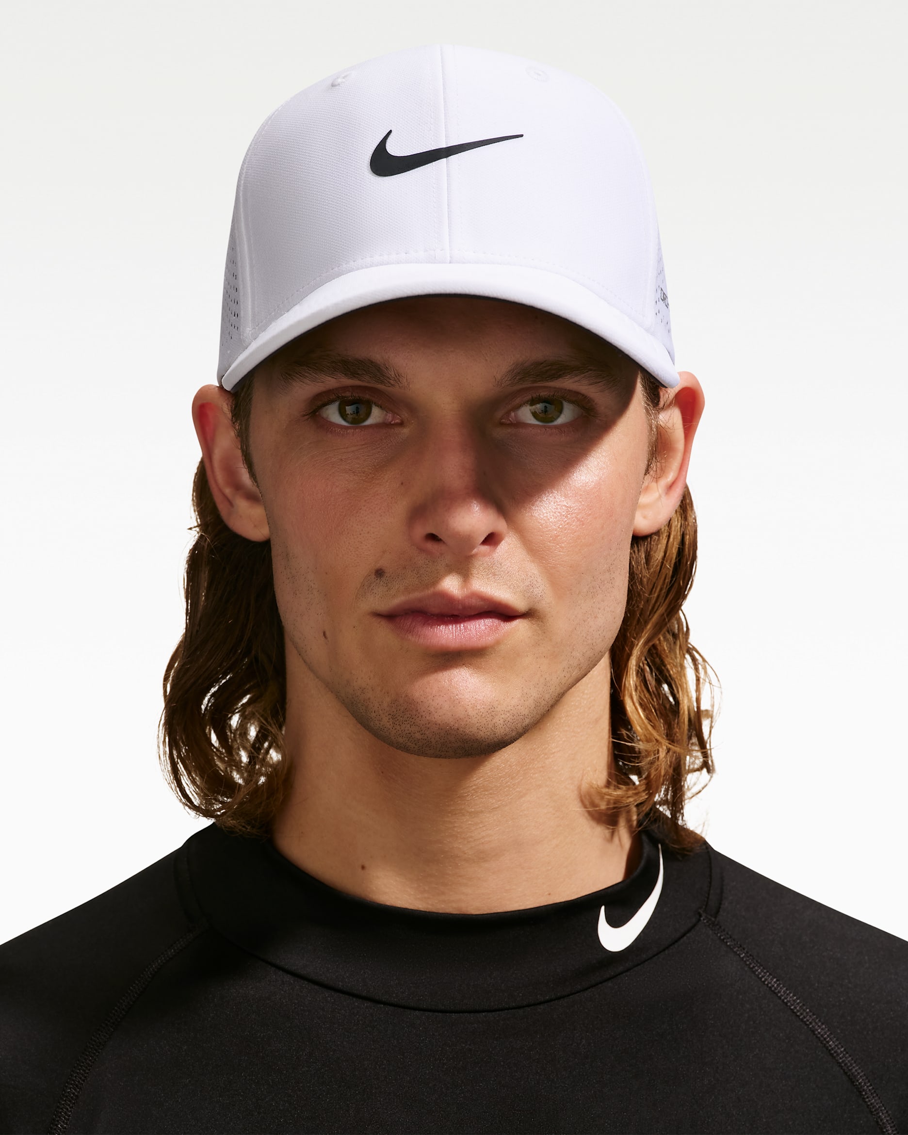 Nike Rise Dri-FIT ADV SwooshFlex Structured Golf Cap - White/Anthracite/Black