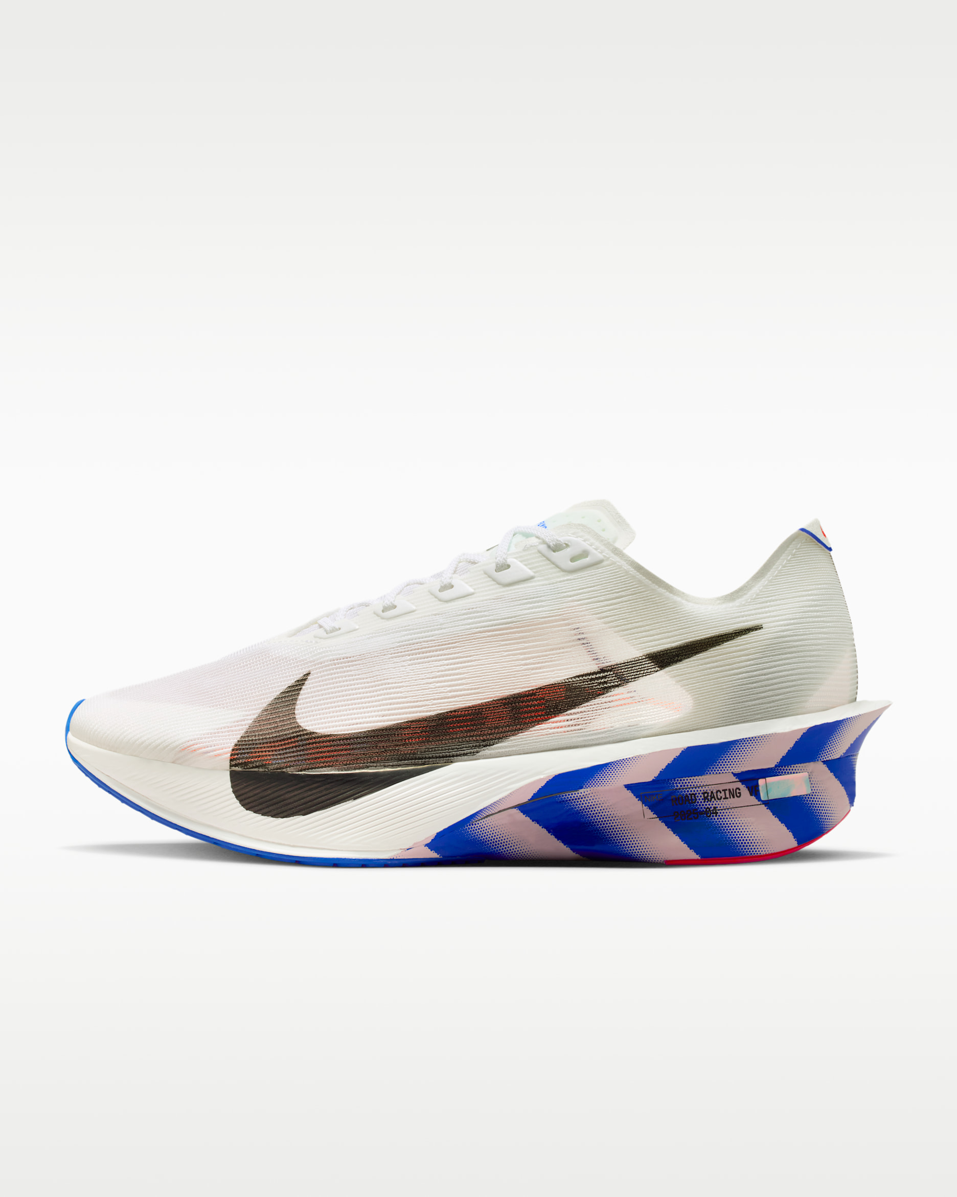 Nike Vaporfly 4 Men's Road Racing Shoes - White/Racer Blue/Silt Red/Black