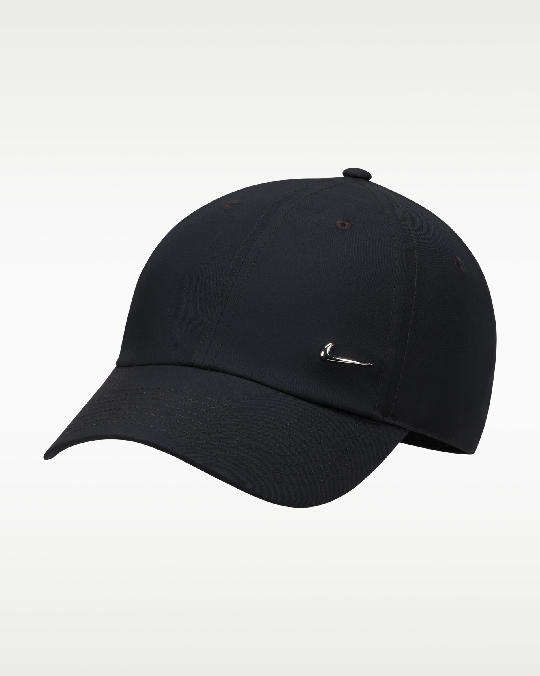 Nike Dri-FIT Club Unstructured Metal Swoosh Cap - Black/Metallic Silver