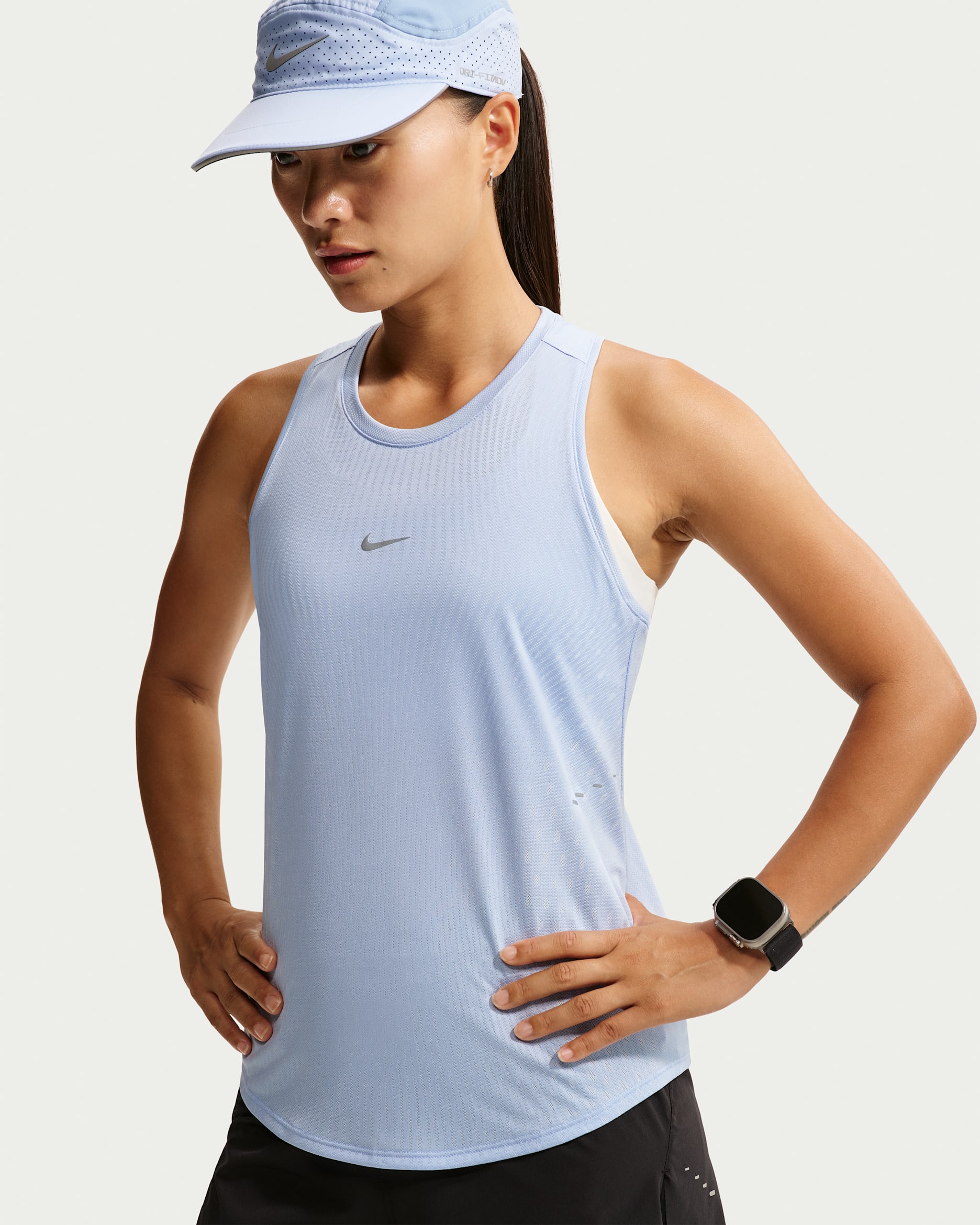 Nike Swift Aero-FIT Women's Running Tank Top - Aluminium/Pure Platinum