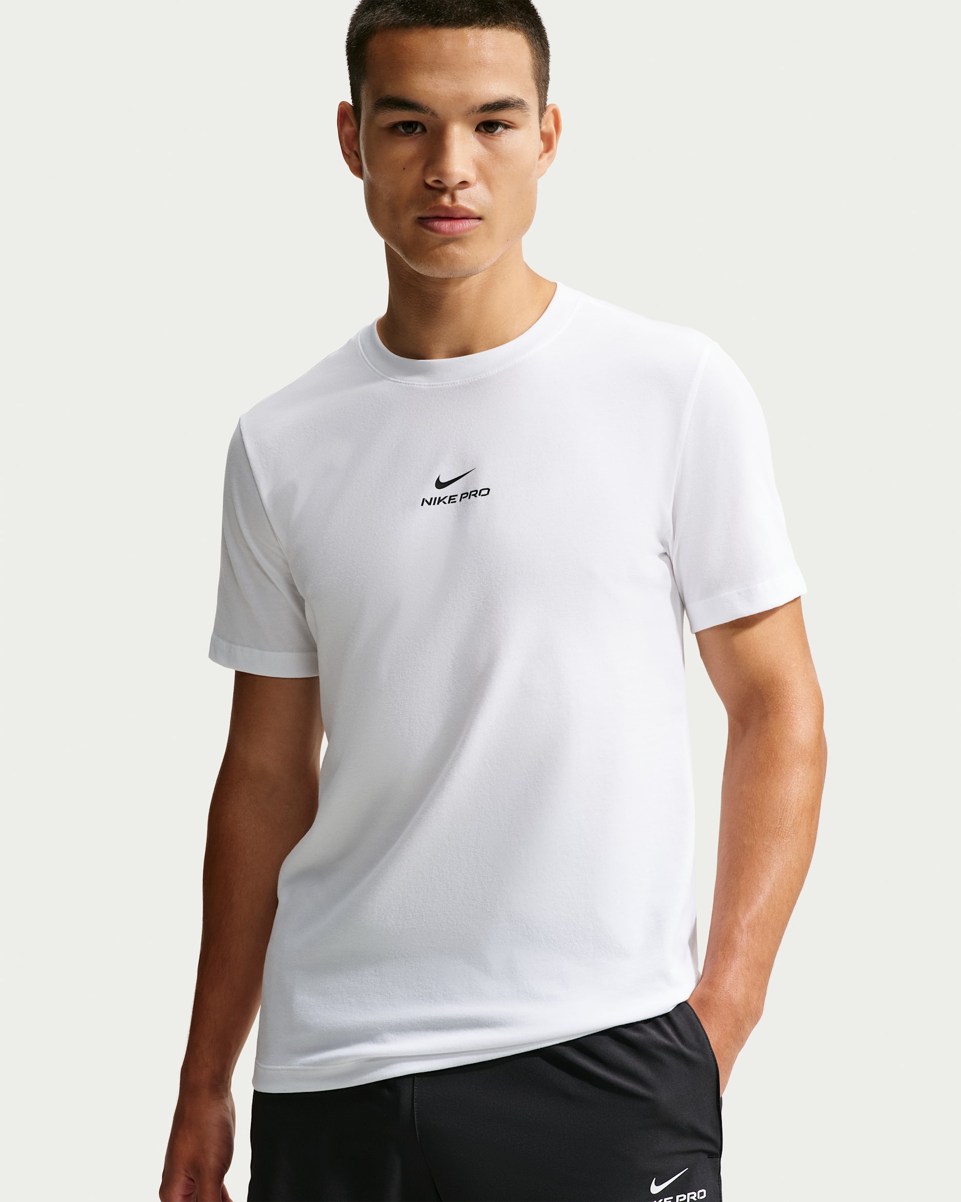 Nike Pro Men's Dri-FIT T-Shirt - White/Black