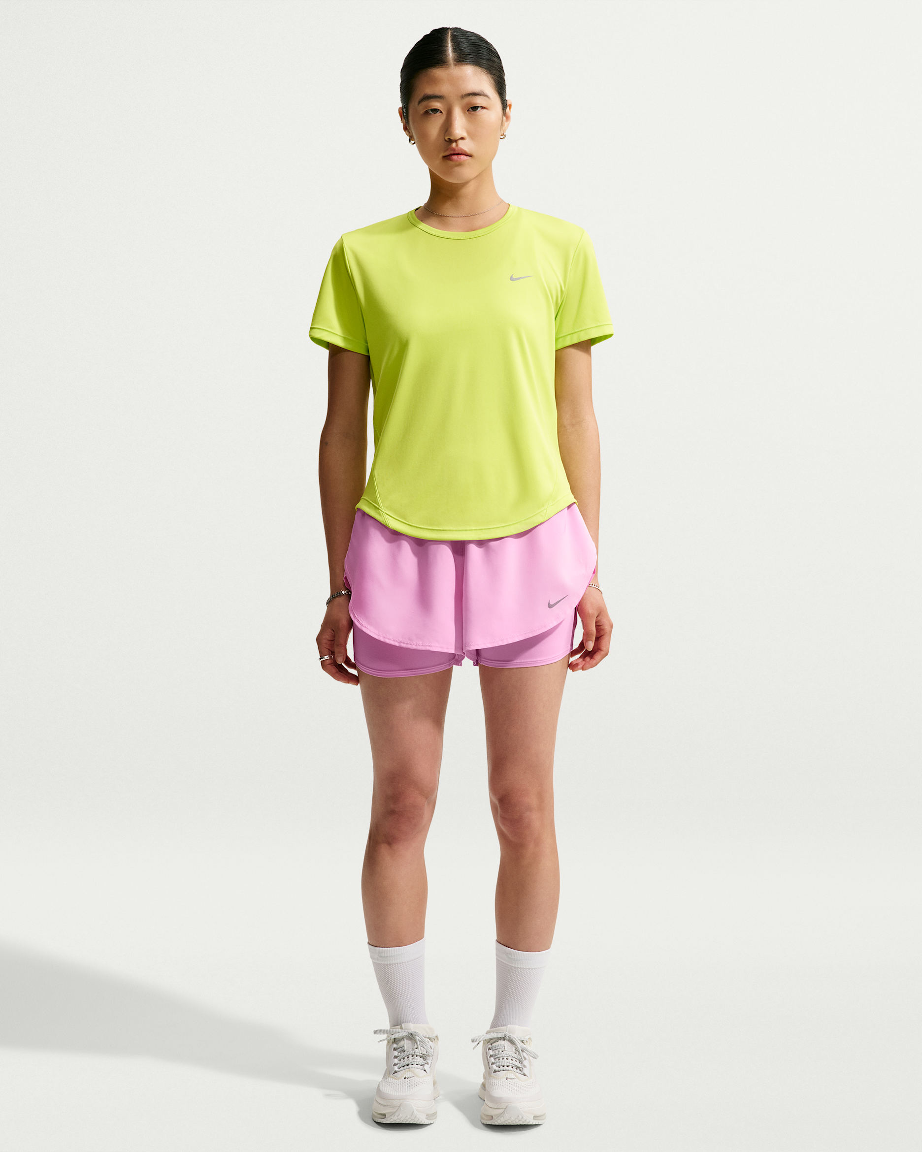 Nike Flow Women's Dri-FIT High-Waisted 2-in-1 Running Shorts - Pink Rise/Pink Rise