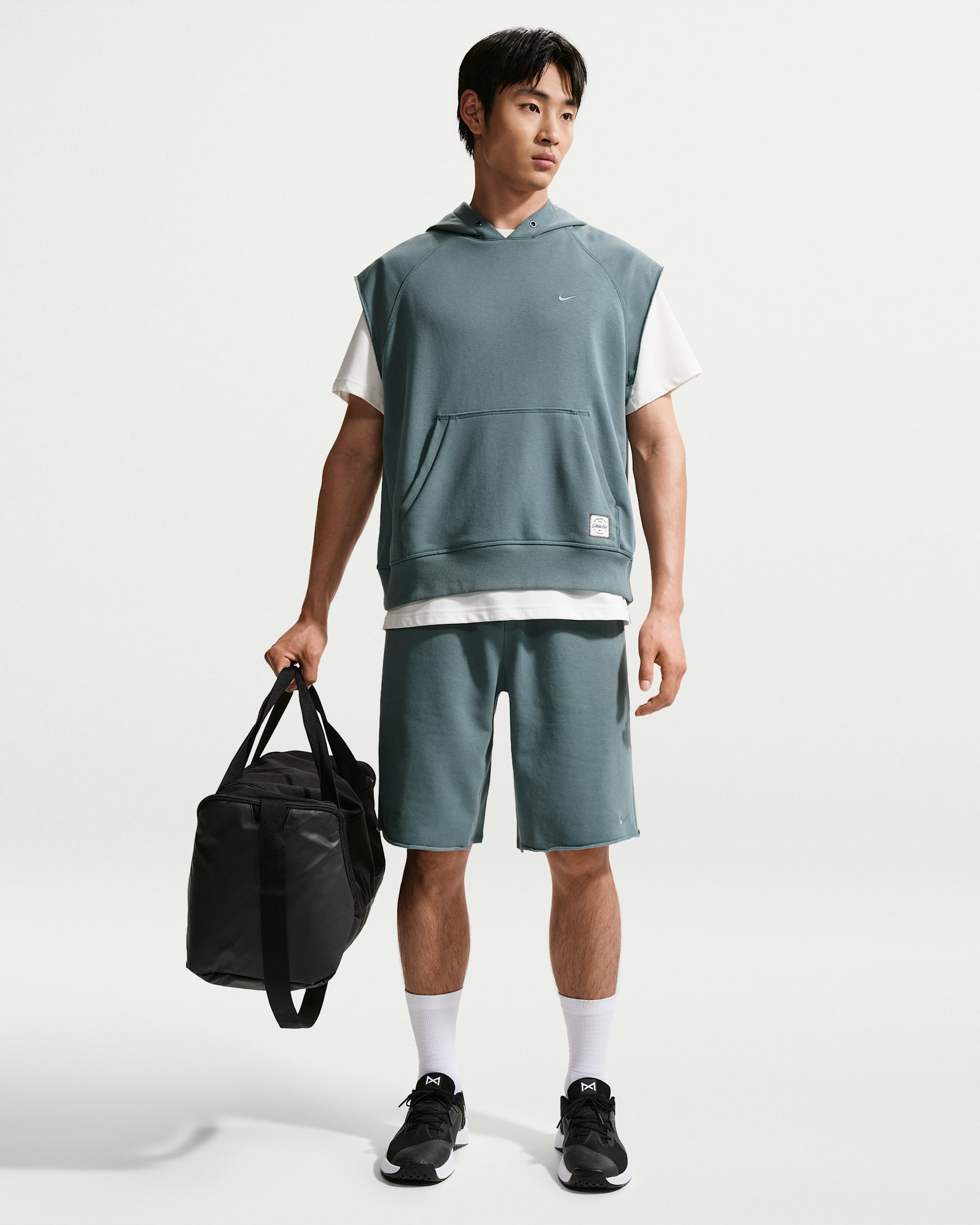 Nike Men's N.A.C. Dri-FIT Fleece Training Shorts - Mineral Slate/Pale Ivory/Mineral Slate