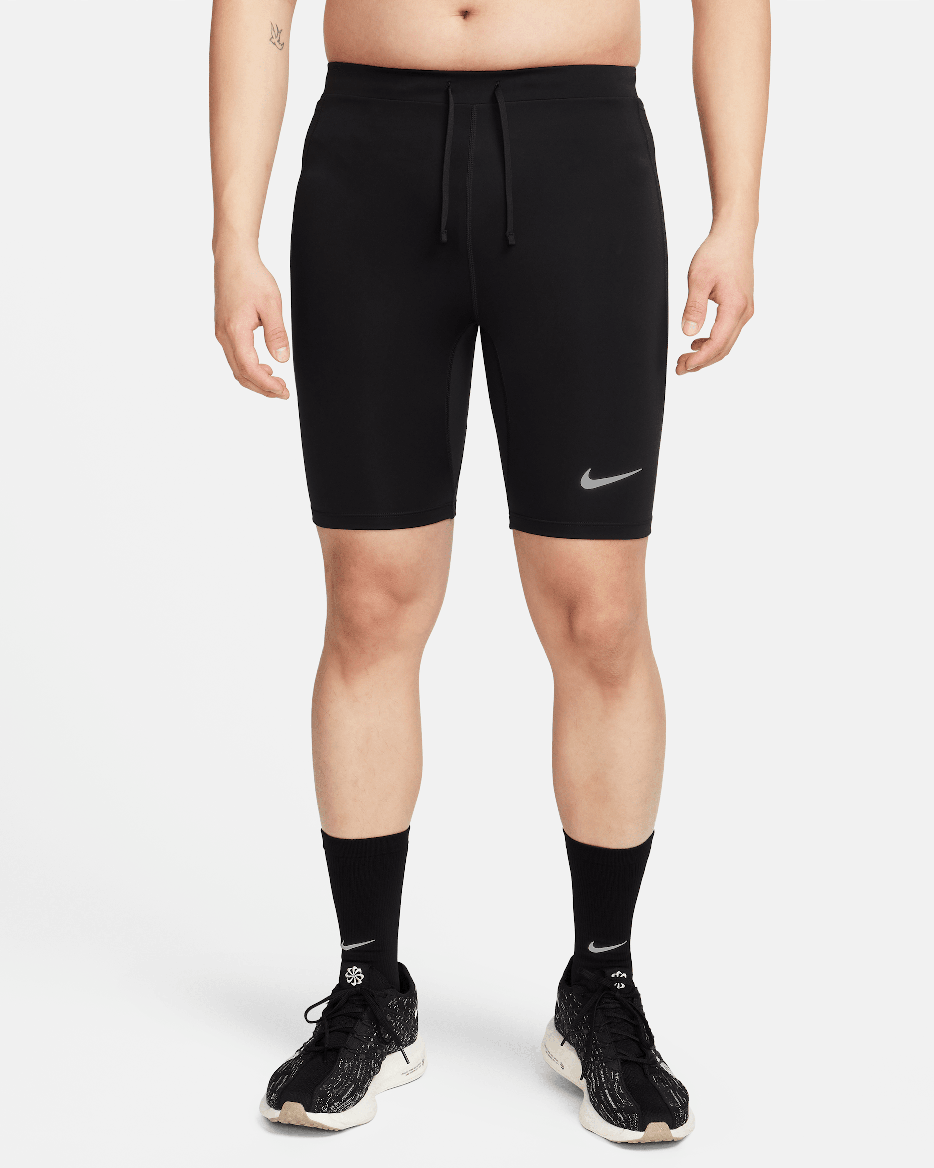 Nike Fast Men's Dri-FIT Brief-Lined Running 1/2-Length Tights - Black