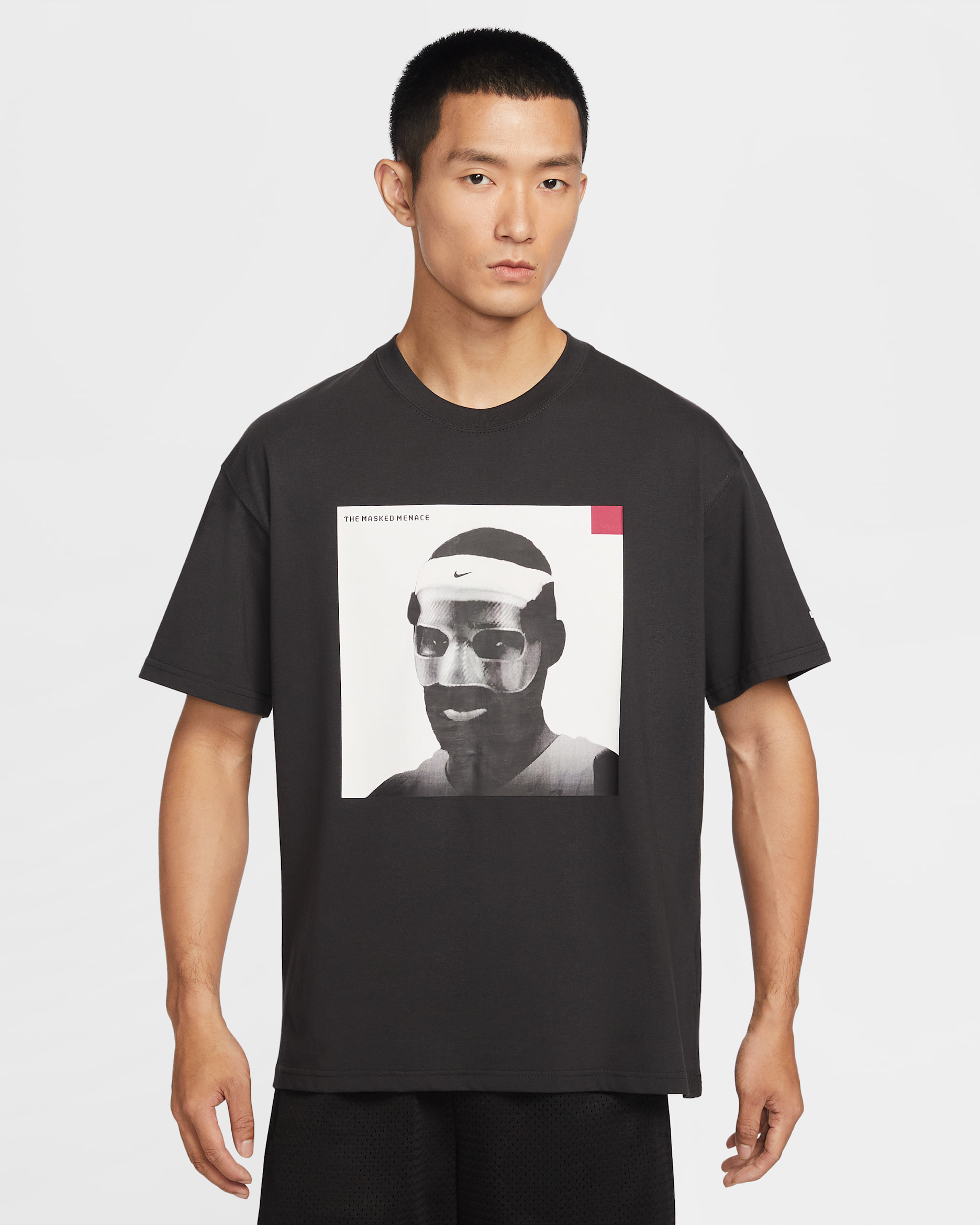 LeBron 'Masked Menace' Men's Basketball T-Shirt - Off-Noir