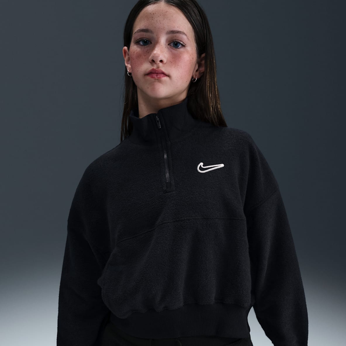 Nike Sportswear Older Kids' (Girls') Long-Sleeve Fleece Top
