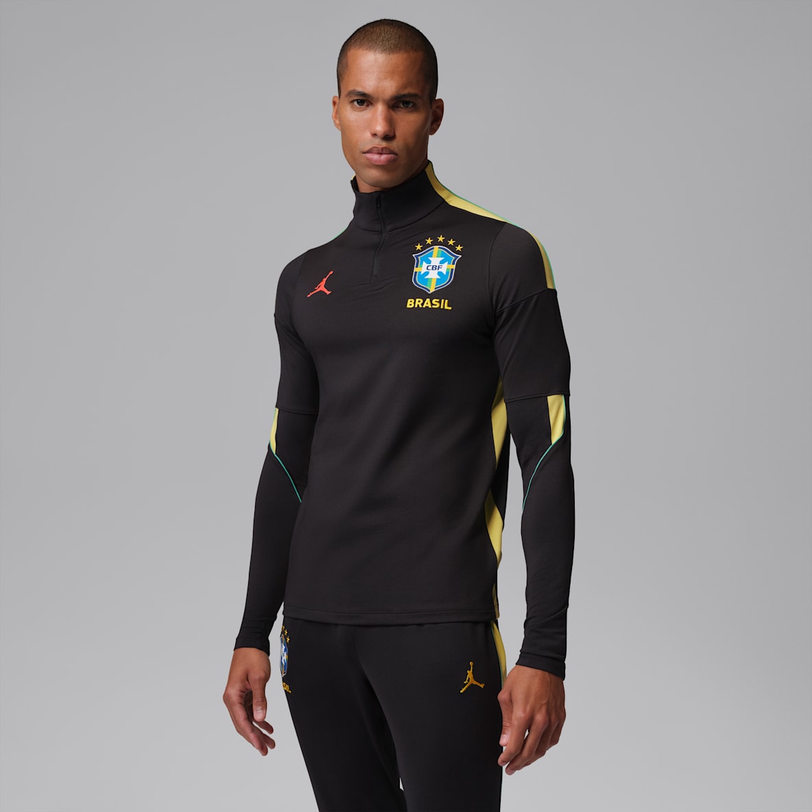Brazil Strike Men's Jordan Dri-FIT Football Knit Drill Top